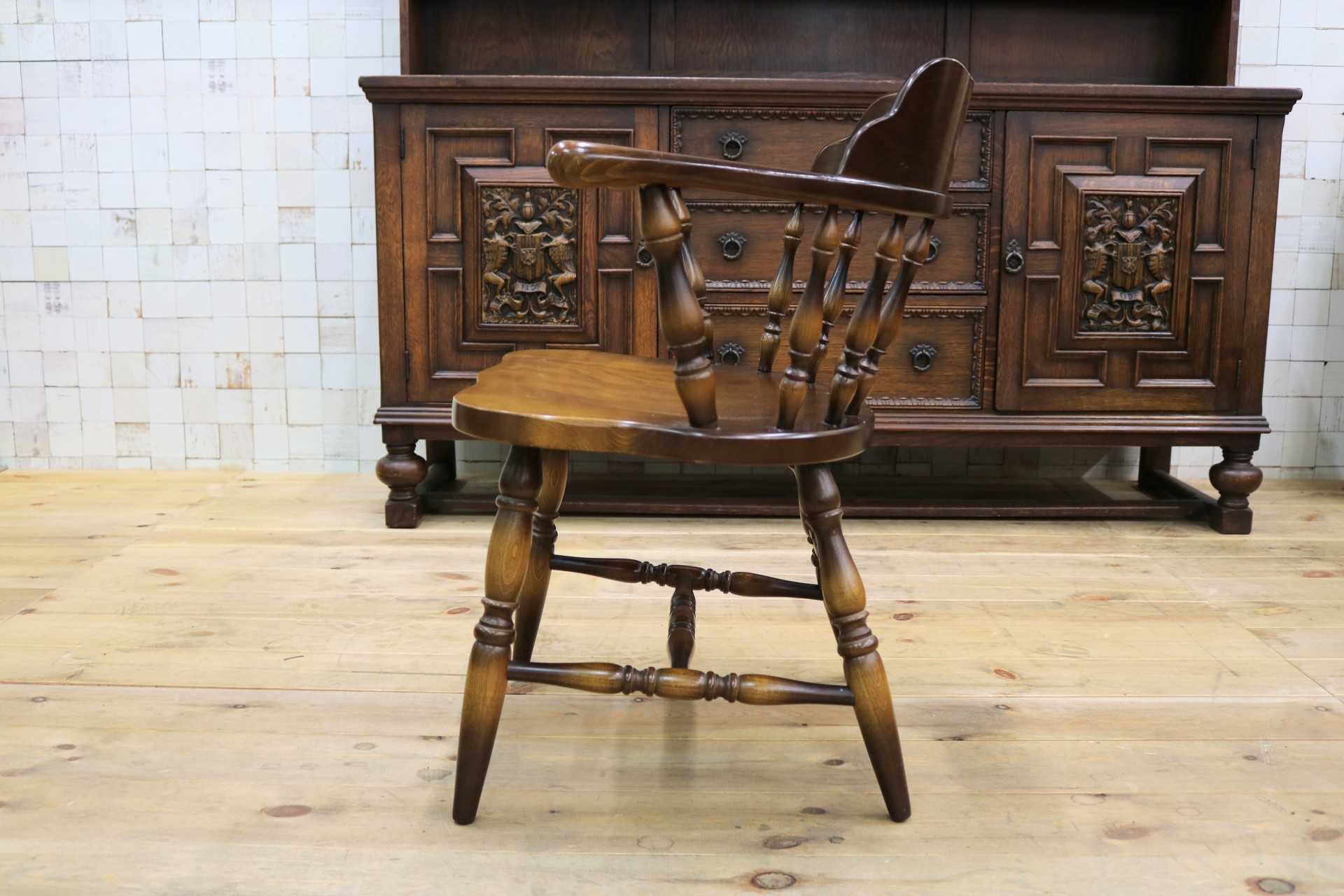 GMIH178D○飛騨産業 / HIDA キツツキ 穂高 アームチェア ダイニングチェア キャプテンチェア ブナ材 椅子 ヴィンテージ 無垢 国産家具