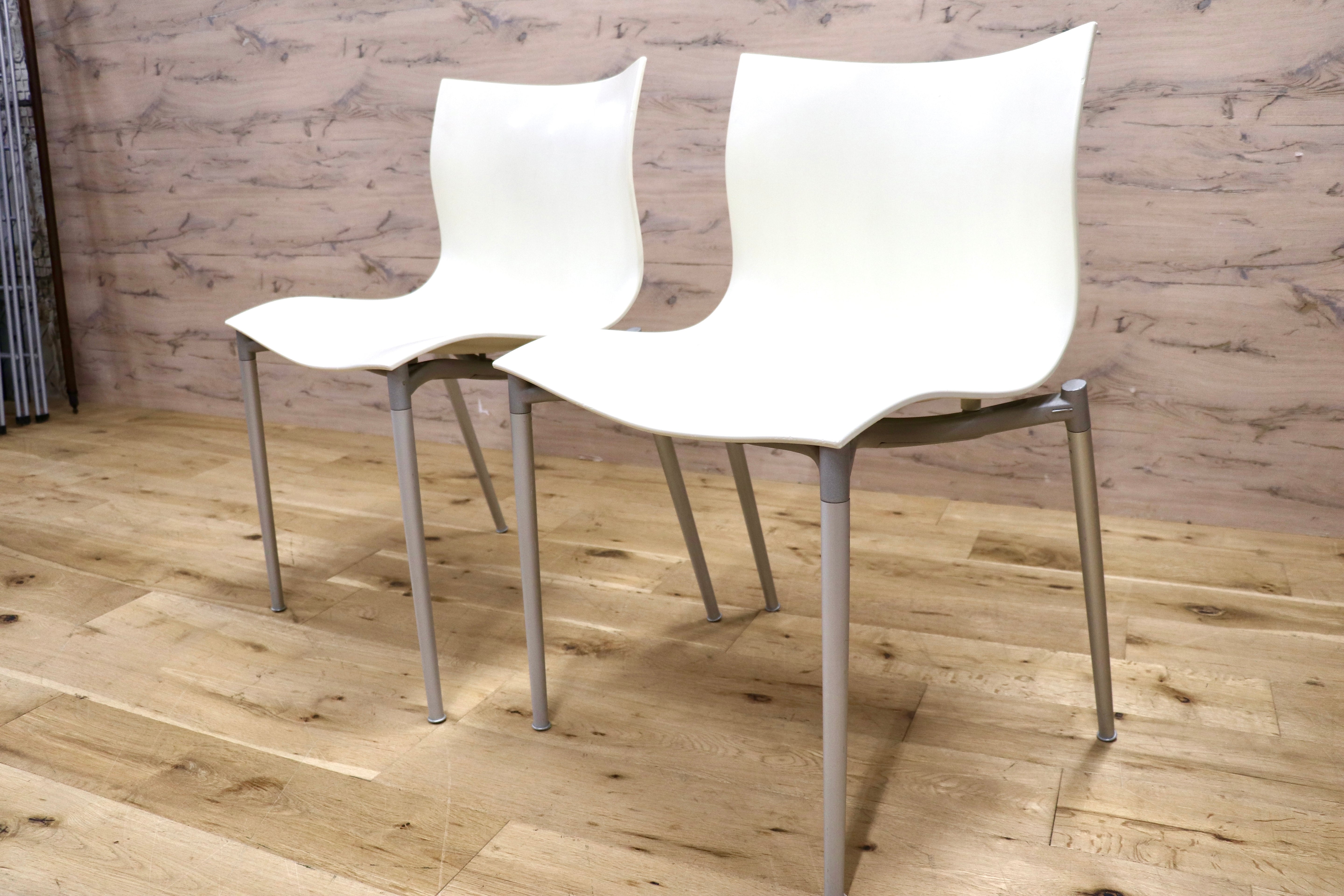 GMJK321A◯Driade / ドリアデ Cameleon Chair カメレオンチェア ダイニングチェア 椅子 スタッキング モダン ホワイト 2脚セット