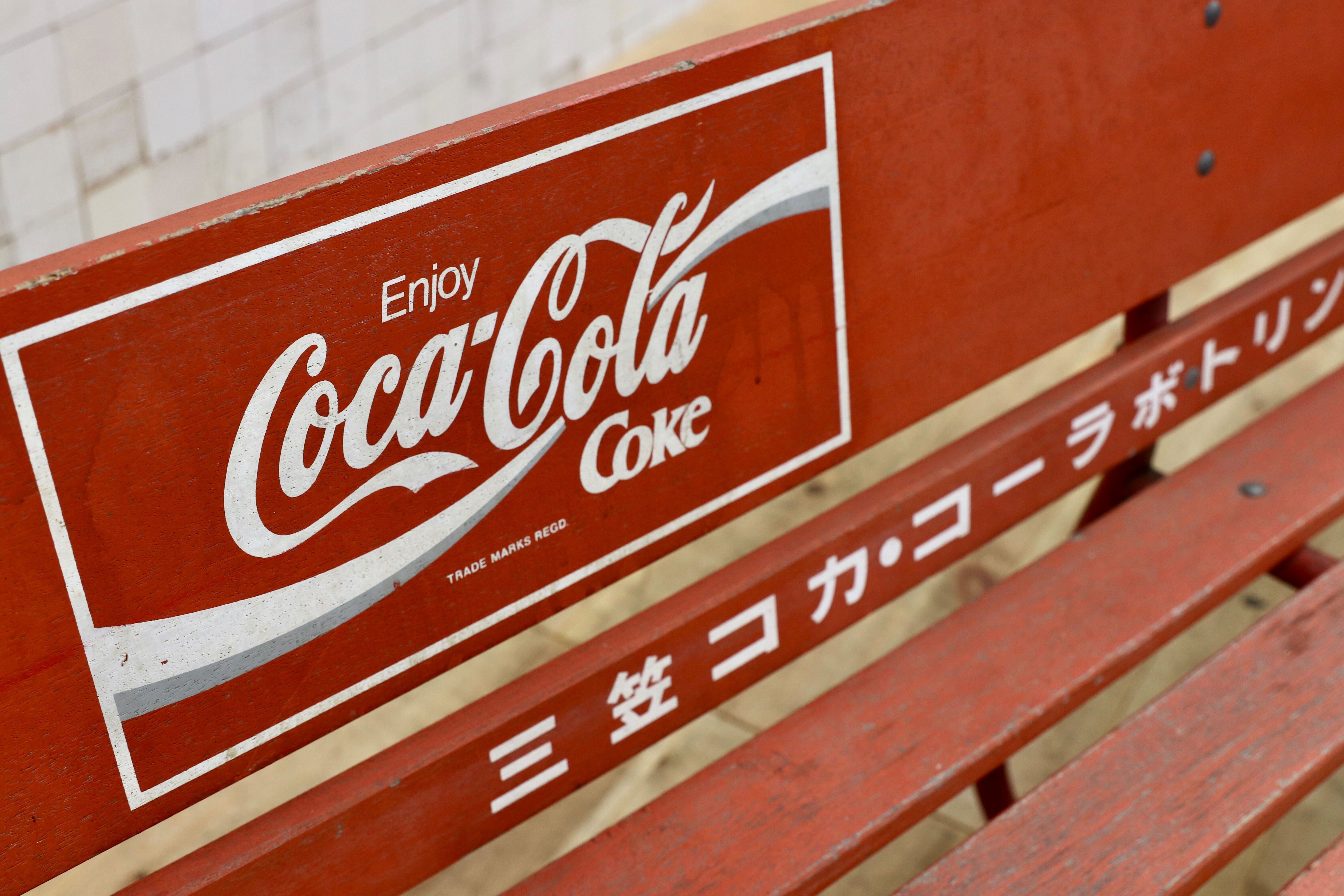 GMIS202◯コカコーラ ベンチ 長椅子 昭和レトロ ビンテージ 当時物 アンティーク 三笠コカ・コーラ 珍品 稀少