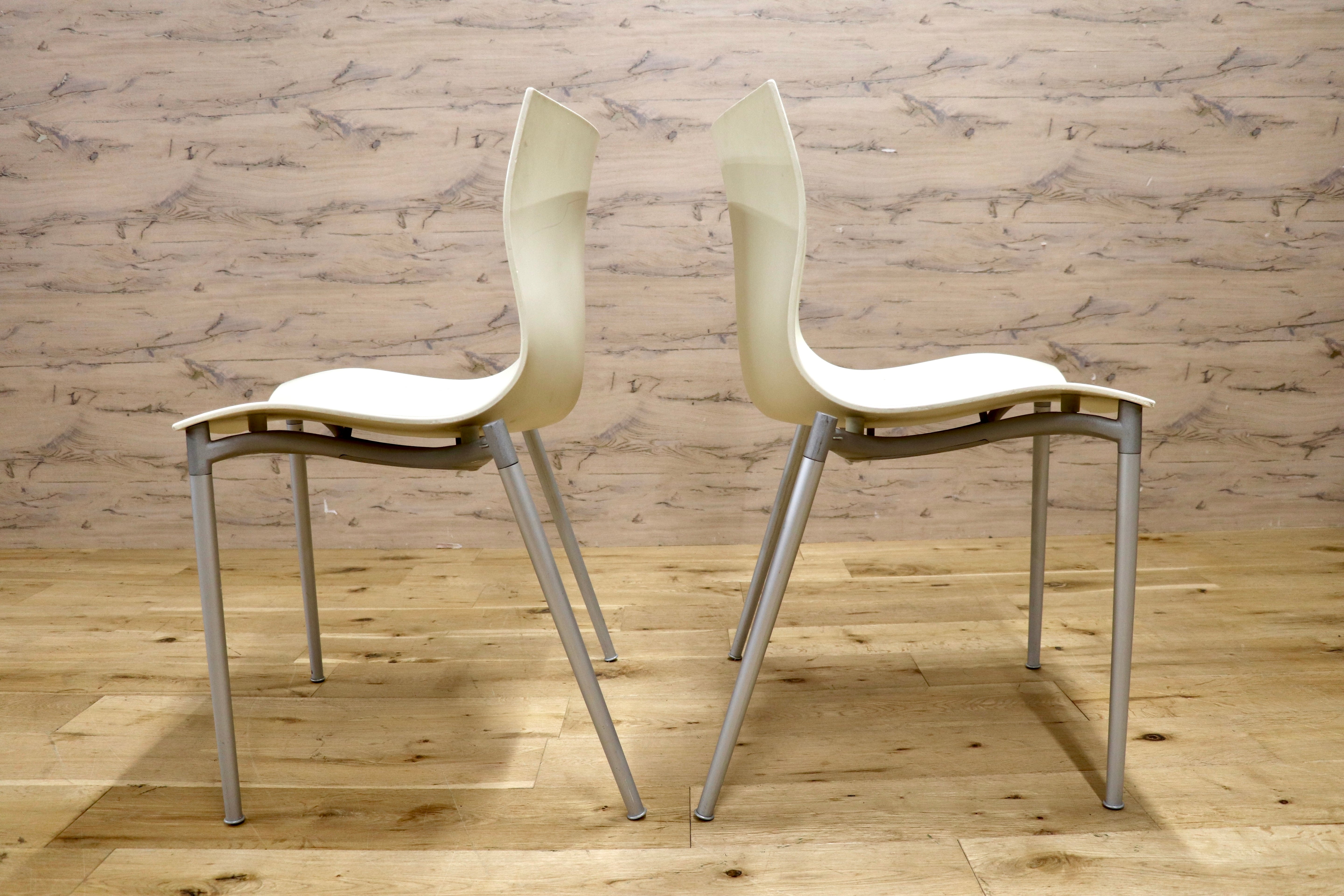 GMJK321B◯Driade / ドリアデ Cameleon Chair カメレオンチェア ダイニングチェア 椅子 スタッキング モダン ホワイト 2脚セット