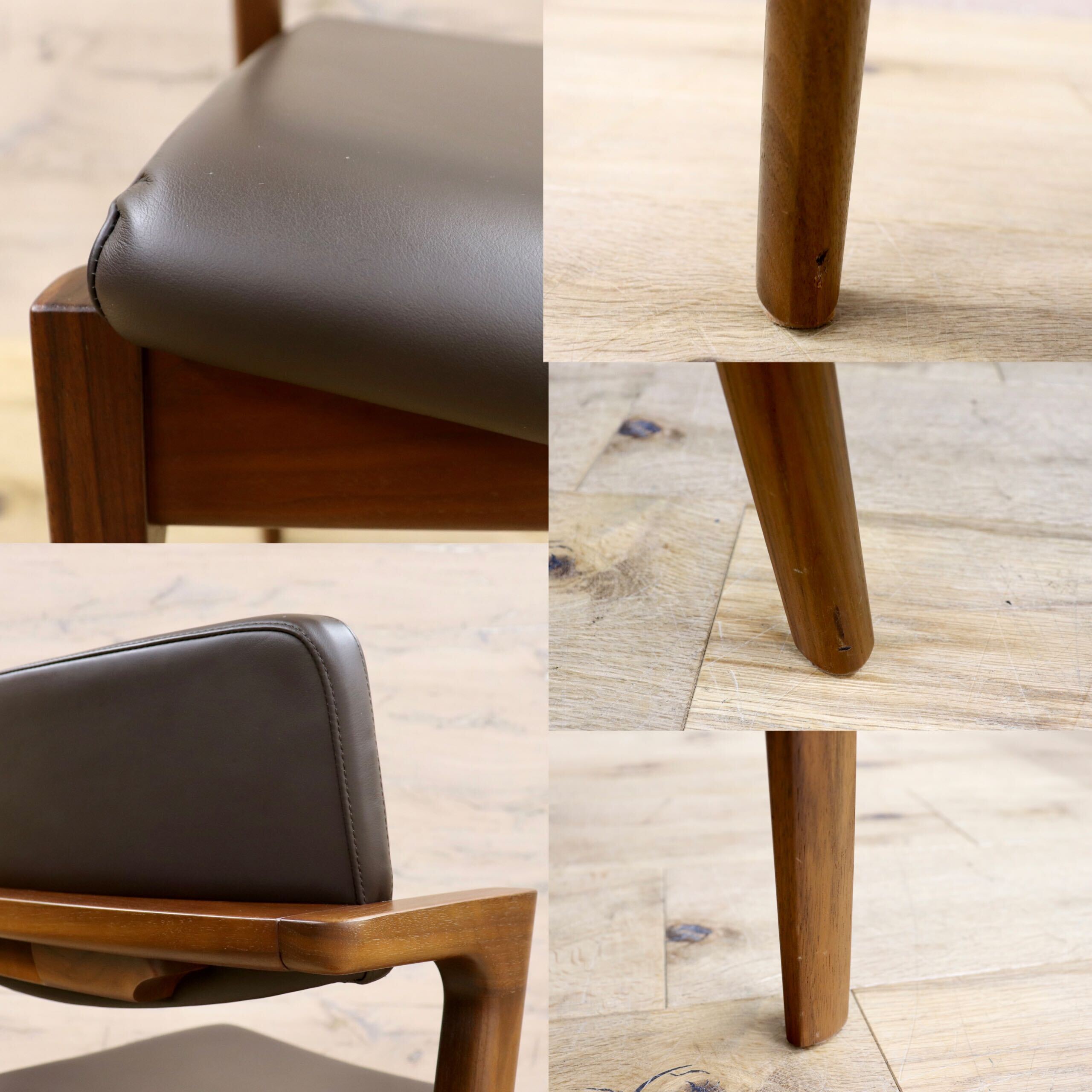 GMIS266B○FUJI FURNITURE / 冨士ファニチア Koti D03780 ワイドアームレスチェア 2脚セット ウォールナット 定価約26万 展示品
