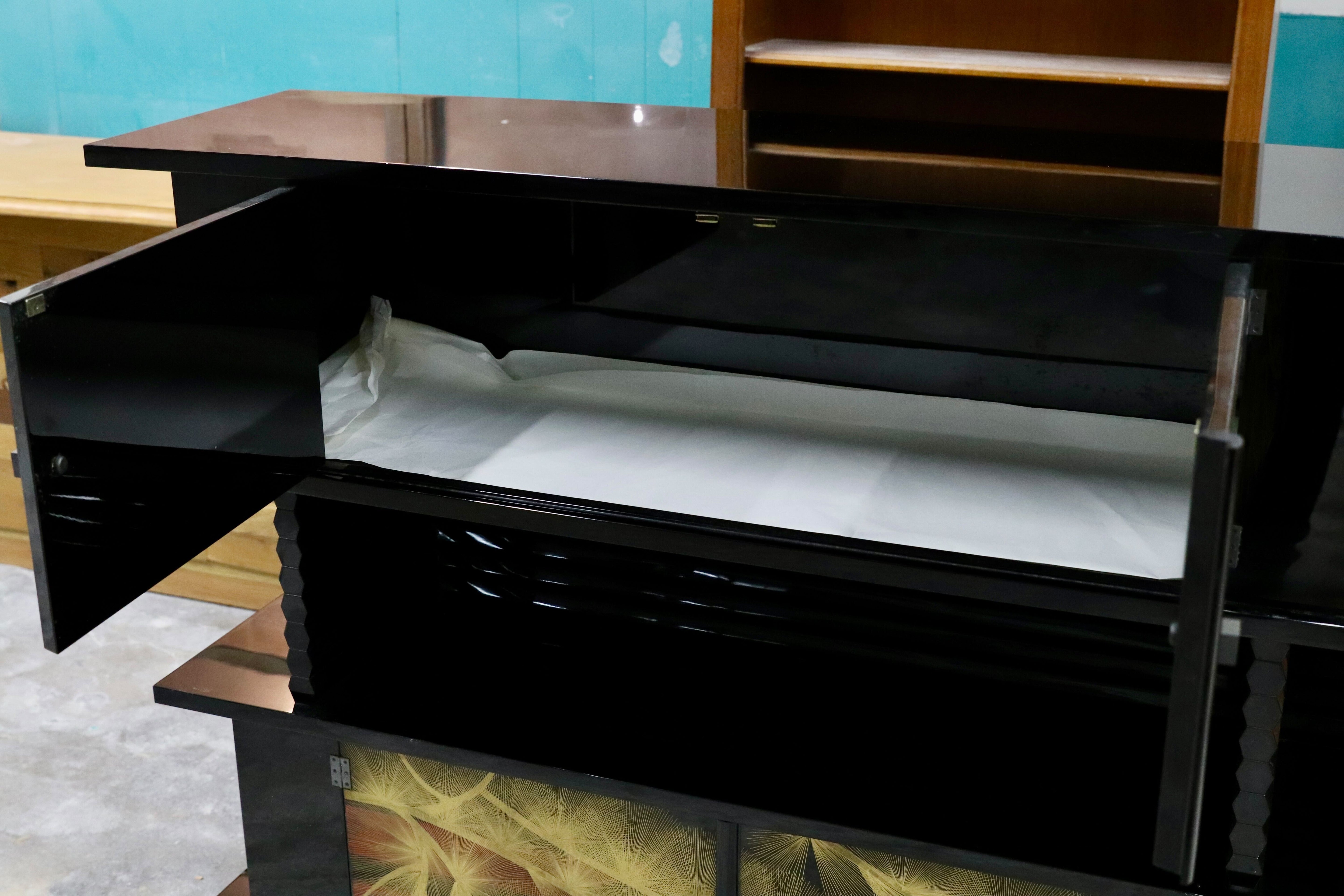 GMHS493○伝統工芸 輪島塗 茶棚 飾り棚 サイドボード リビングボード キャビネット 和家具 和室 座敷 約250万 在庫保管品