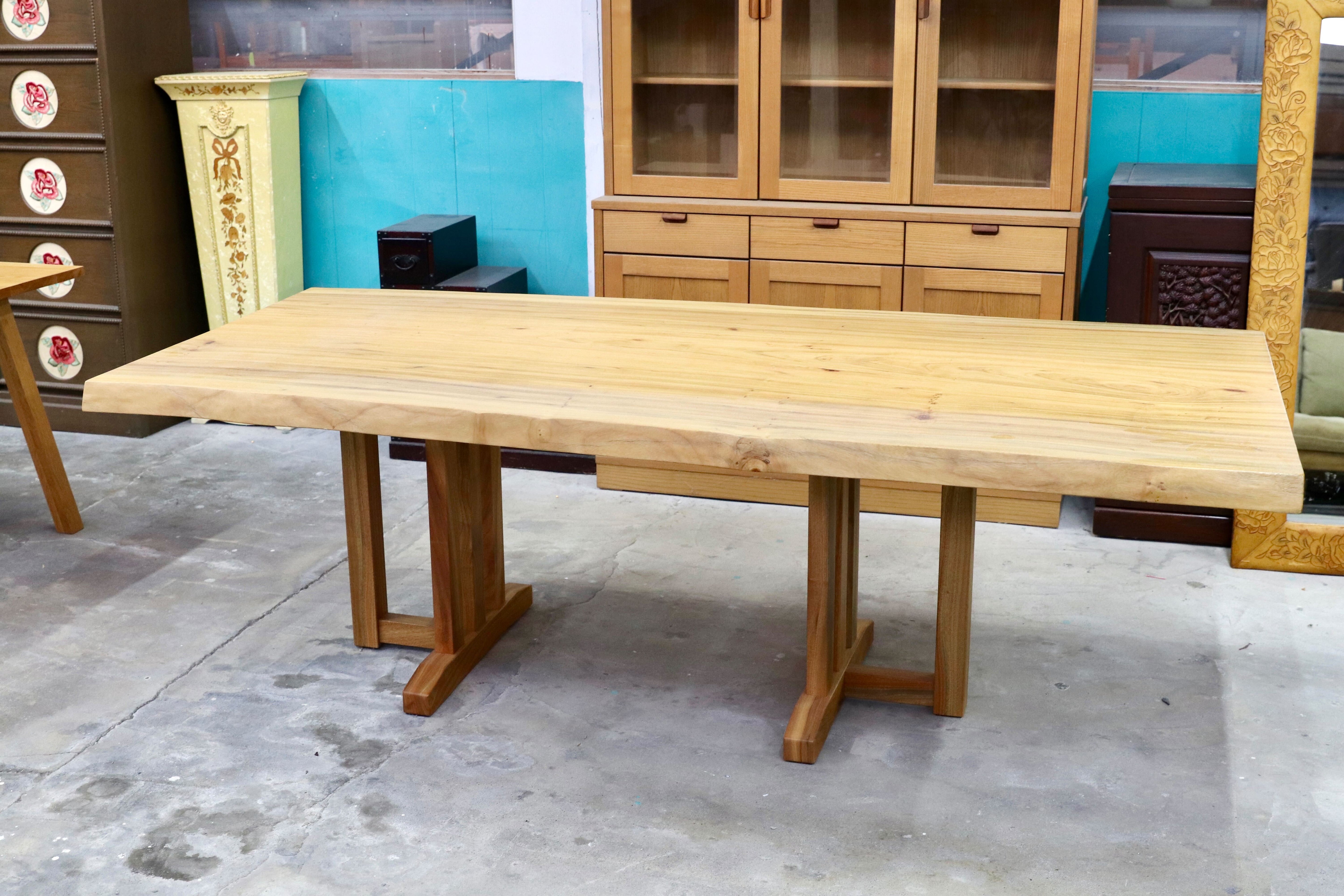 GMIH337○楠 一枚板 ナチュラル モダン ダイニングテーブル 食卓テーブル 定価約65万 モデルルーム展示品