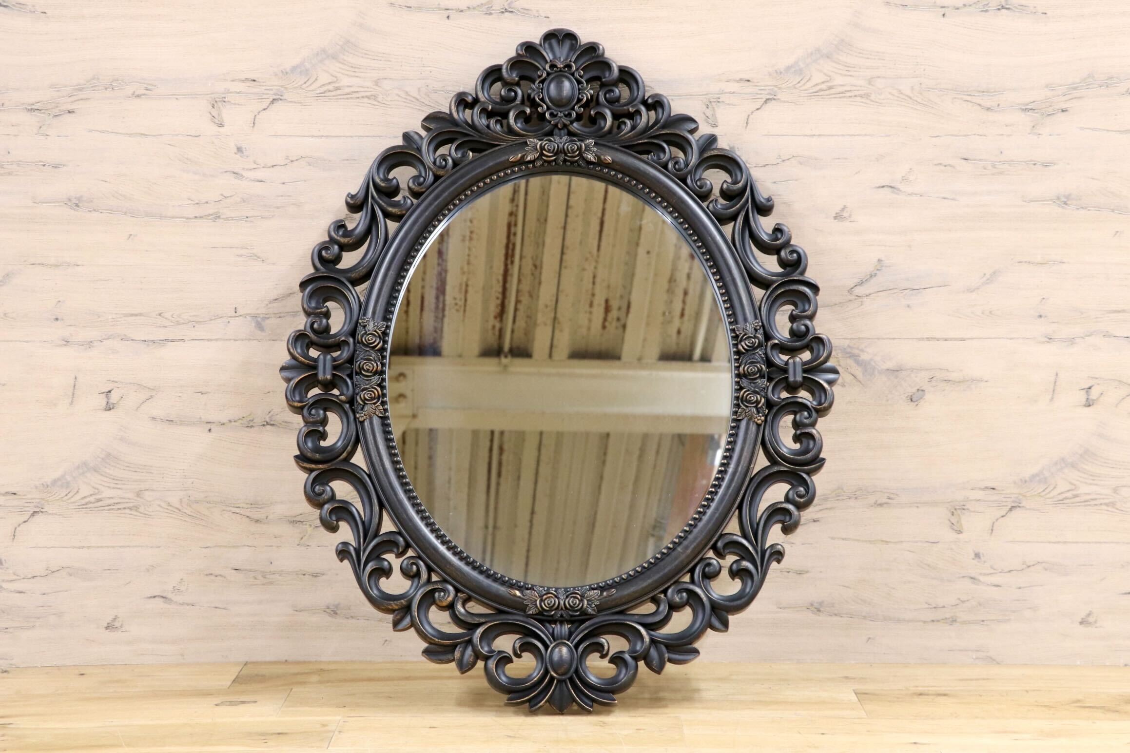GMIK746N◯ウォールミラー 壁掛け鏡 壁掛けミラー 鏡 ミラー アンティーク調 ロココ調 未使用品