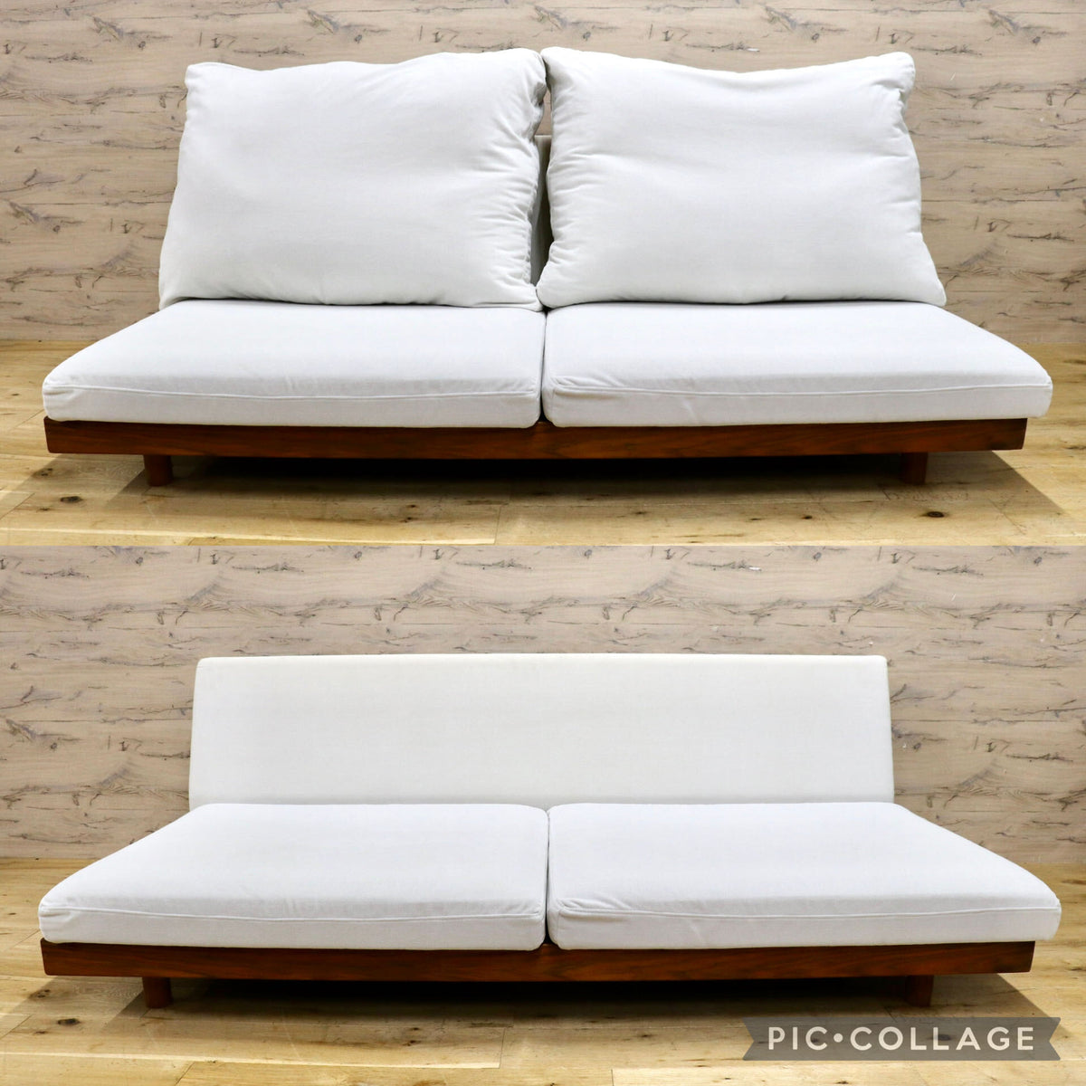 GMJK471◯MASTERWAL / マスターウォール DANISHSOFA デニッシュソファ トリプルソファ フェザー ウォールナット カバーリング 約45万円
