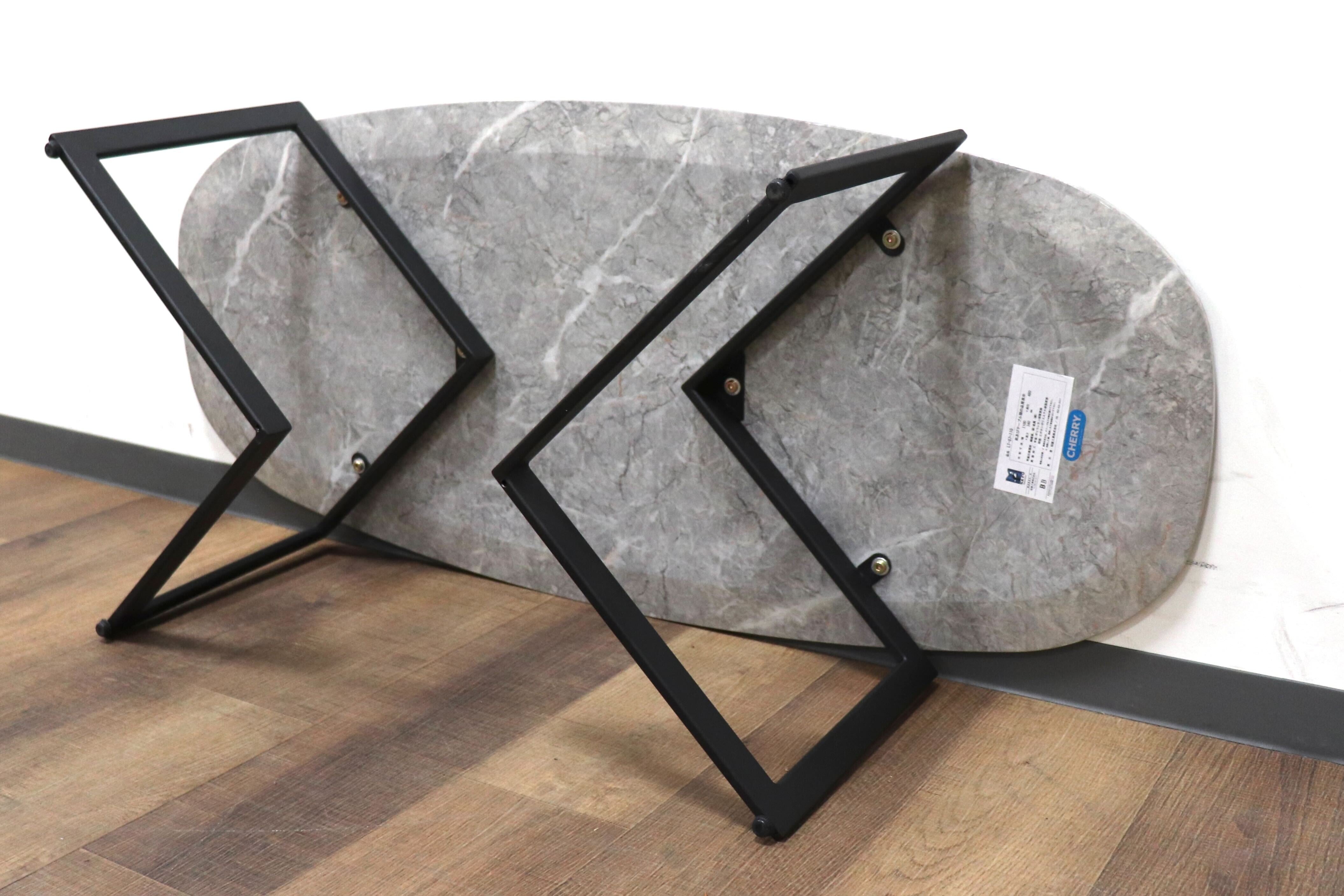 GMHS107A○桜屋工業 LT-87-110 リビングテーブル センターテーブル コーヒーテーブル ローテーブル 机 大理石柄 ストーン 定価約4万 展示品