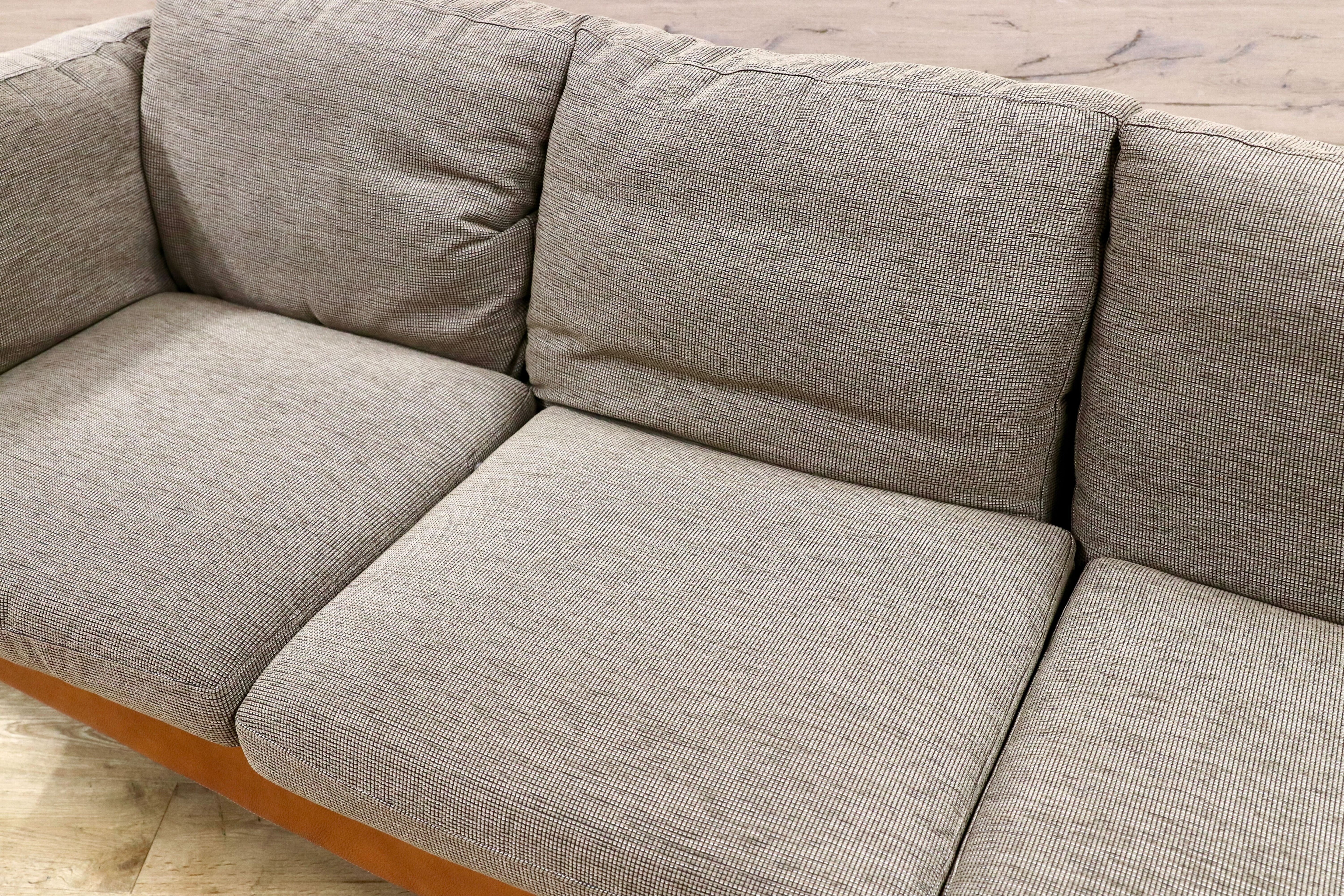 GMHH149○Ritzwell / リッツウェル CARLOS カルロス 3人掛けソファ トリプルソファ 本革×ファブリック モデルルーム展示品