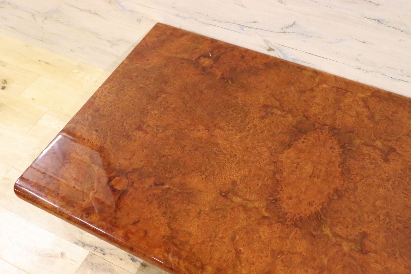 GMHS325○イタリア製 センターテーブル リビングテーブル ローテーブル エレガント 玉杢 応接 輸入家具 ヨーロピアン