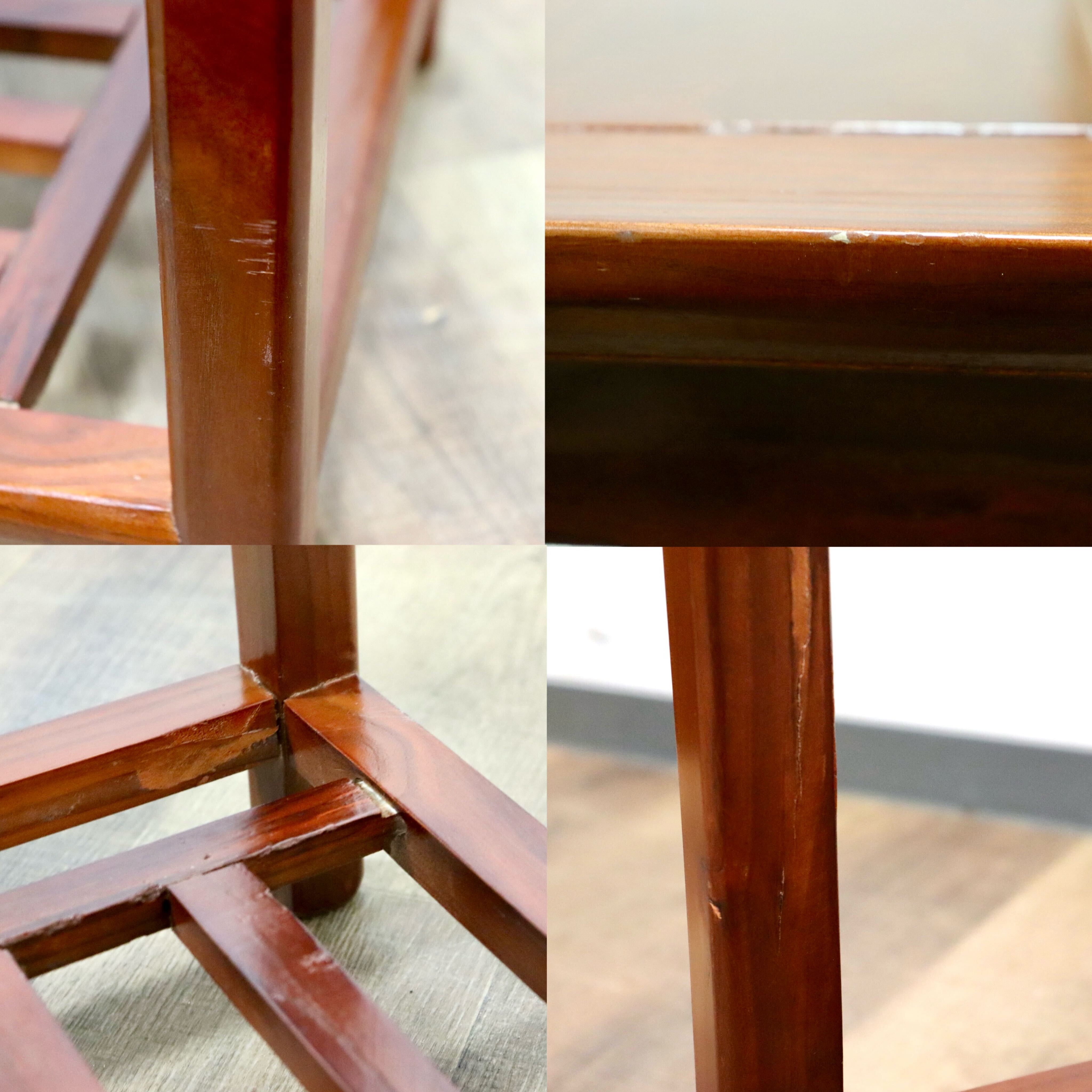 GMHK295F○中国民芸様式 アンティーク サイドテーブル コーヒーテーブル 花台 香炉台 飾り台 電話台 机 店舗什器 木製 クラシック アジアン