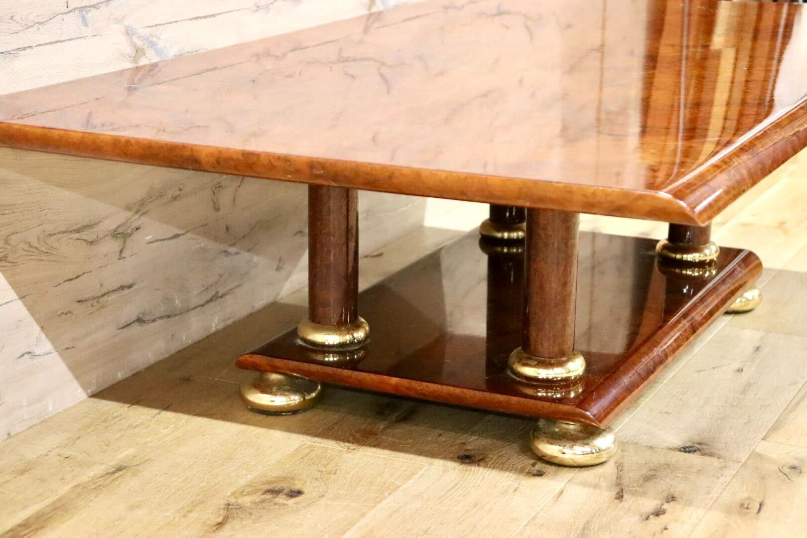 GMHS325○イタリア製 センターテーブル リビングテーブル ローテーブル エレガント 玉杢 応接 輸入家具 ヨーロピアン