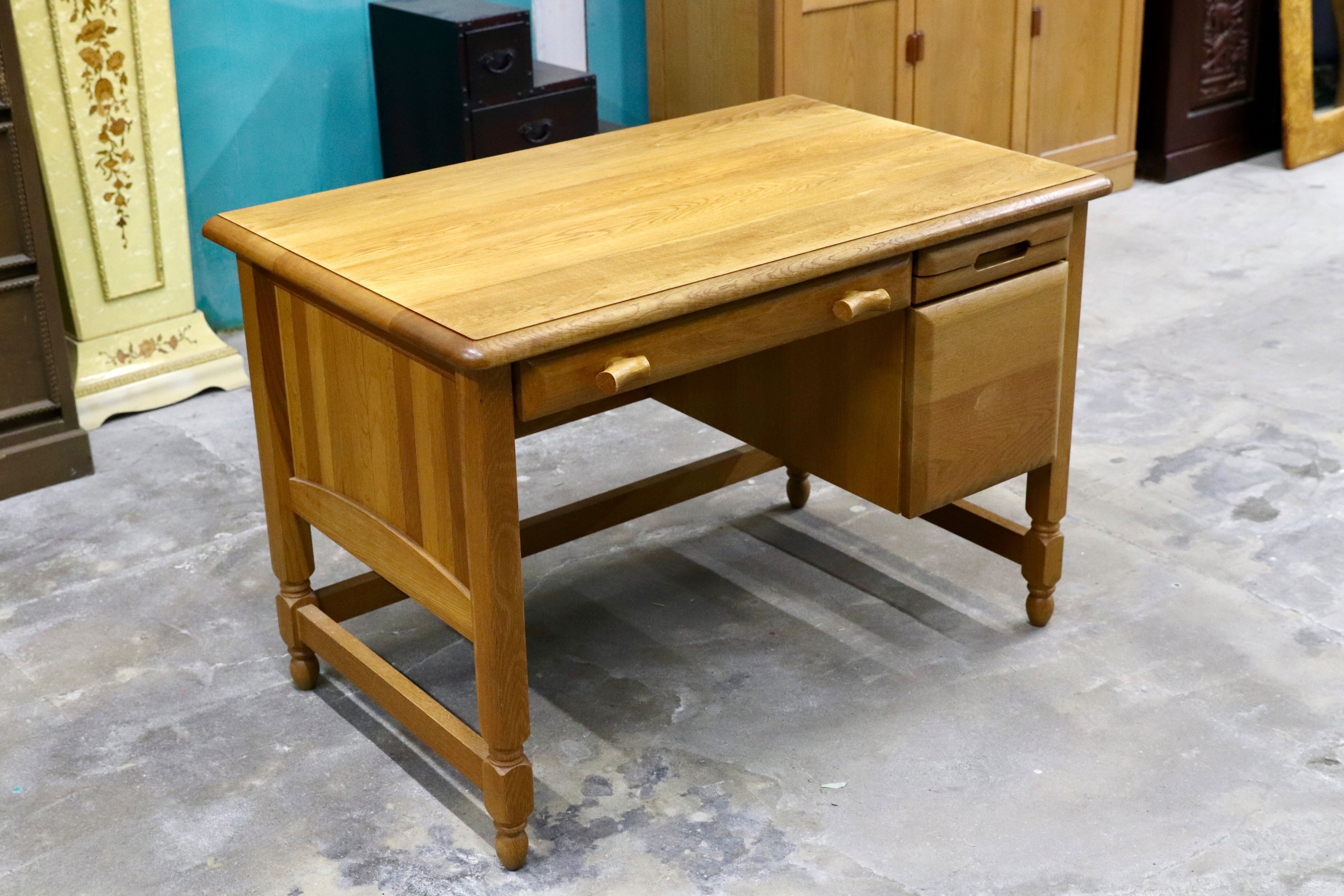 GMIH348○オーク無垢材 片袖机 デスク 学習机 パソコンデスク 工房家具 ナチュラル カントリー