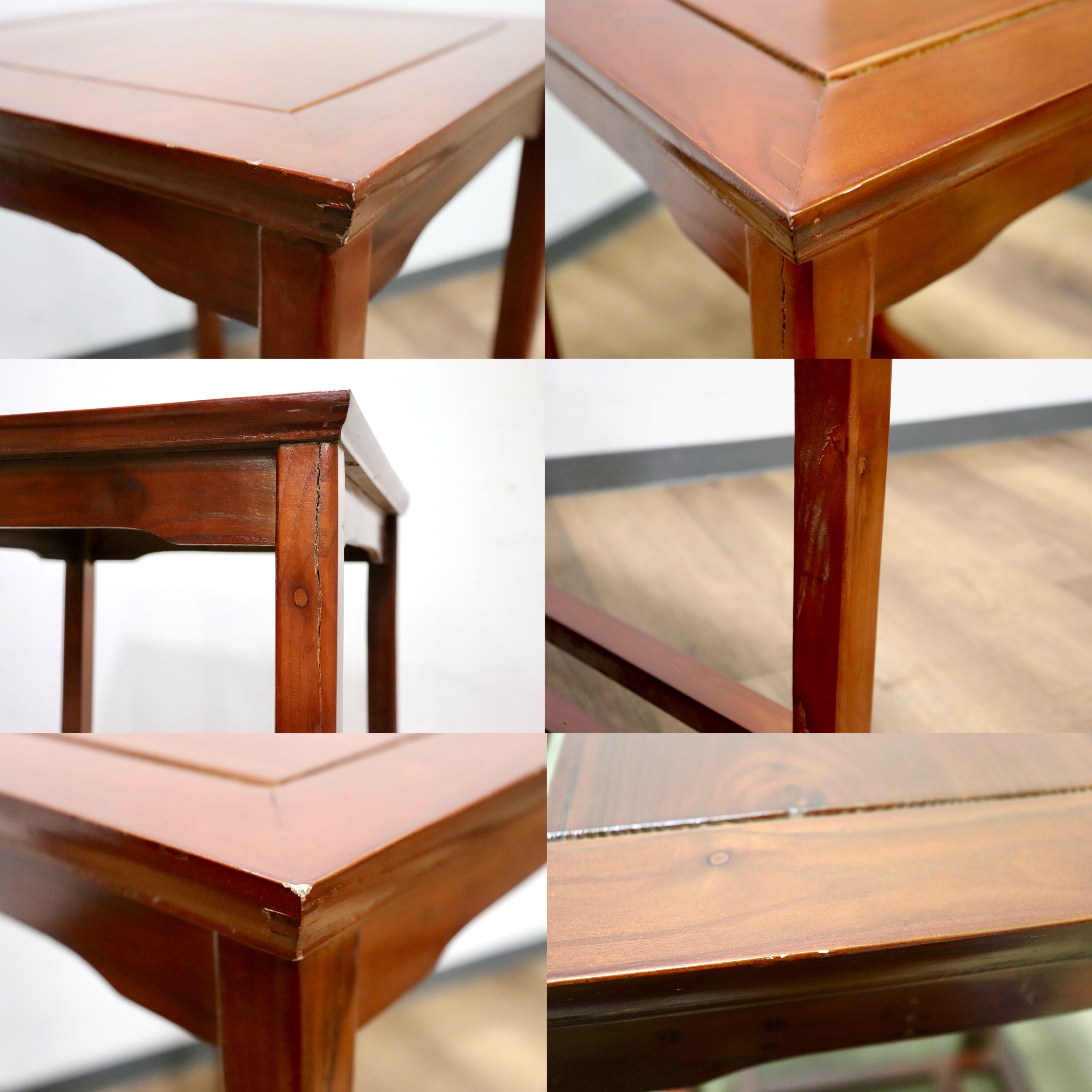 GMHK295G○中国民芸様式 アンティーク サイドテーブル コーヒーテーブル 花台 香炉台 飾り台 電話台 机 店舗什器 木製 クラシック アジアン