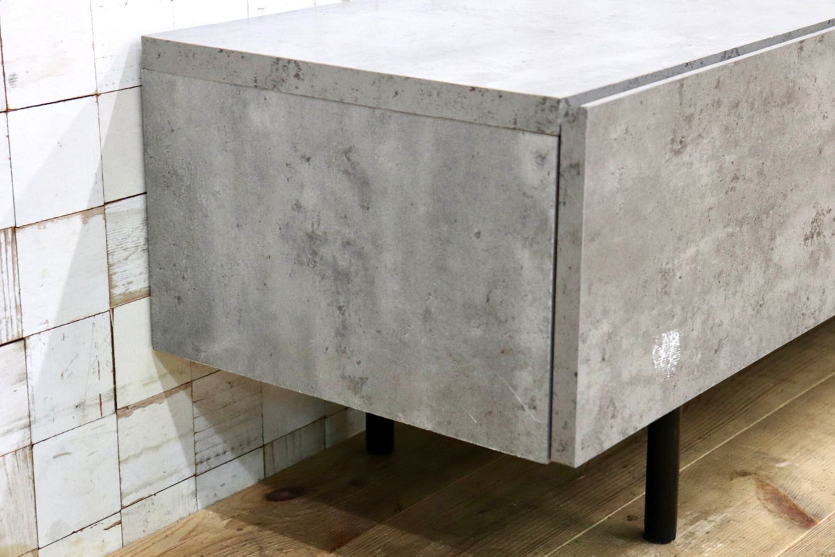 GMJS277〇大理石風 ローボード TVボード テレビ台 キャビネット モダン ヴィンテージ 左右扉収納 オープンラック リビング収納