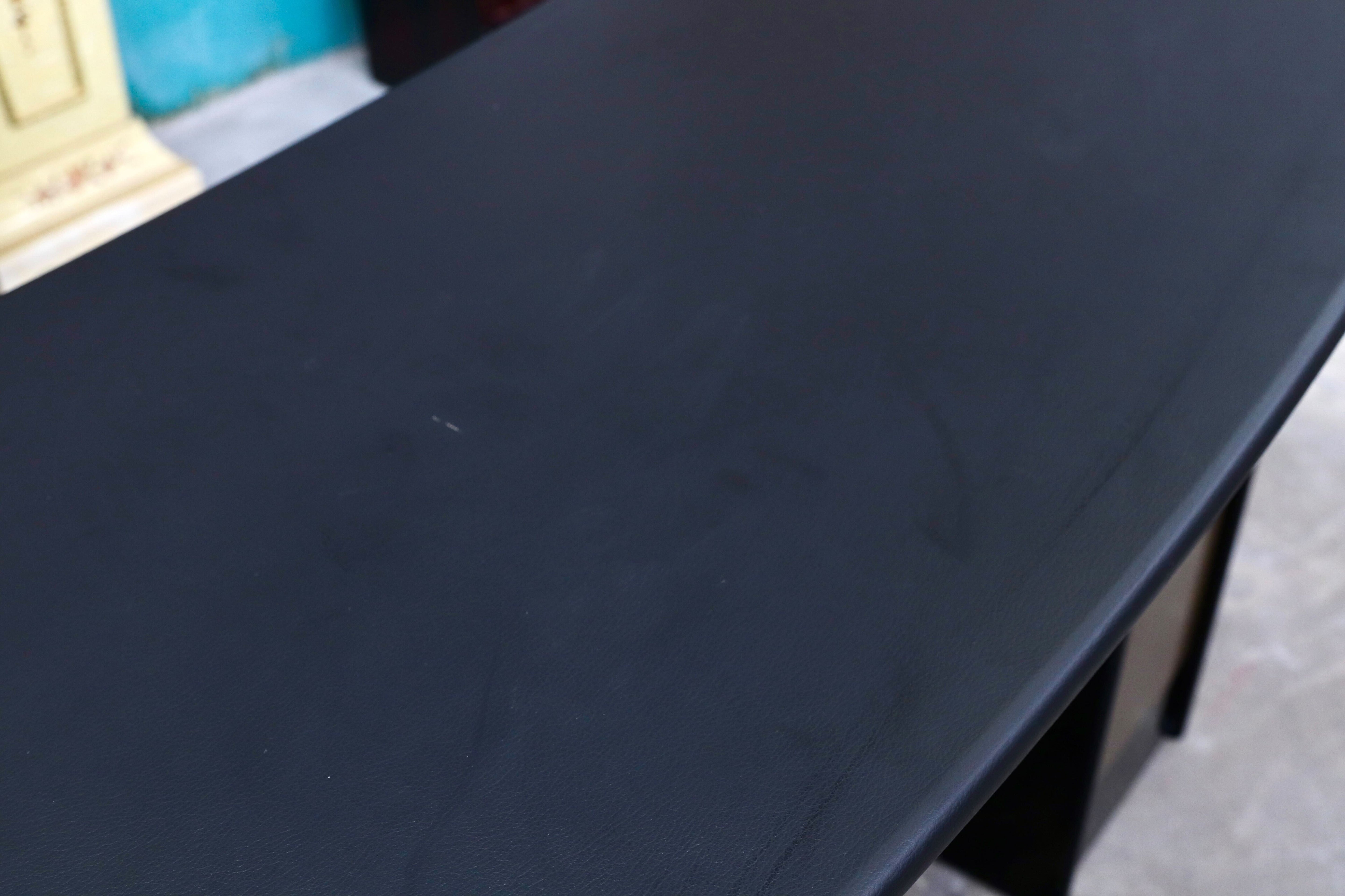 GMIS434E○モリシゲ / MORISHIGE マリーナ75 カウンターテーブル レザートップ ブラック モダン IDC大塚家具 廃盤 稀少 定価約53万