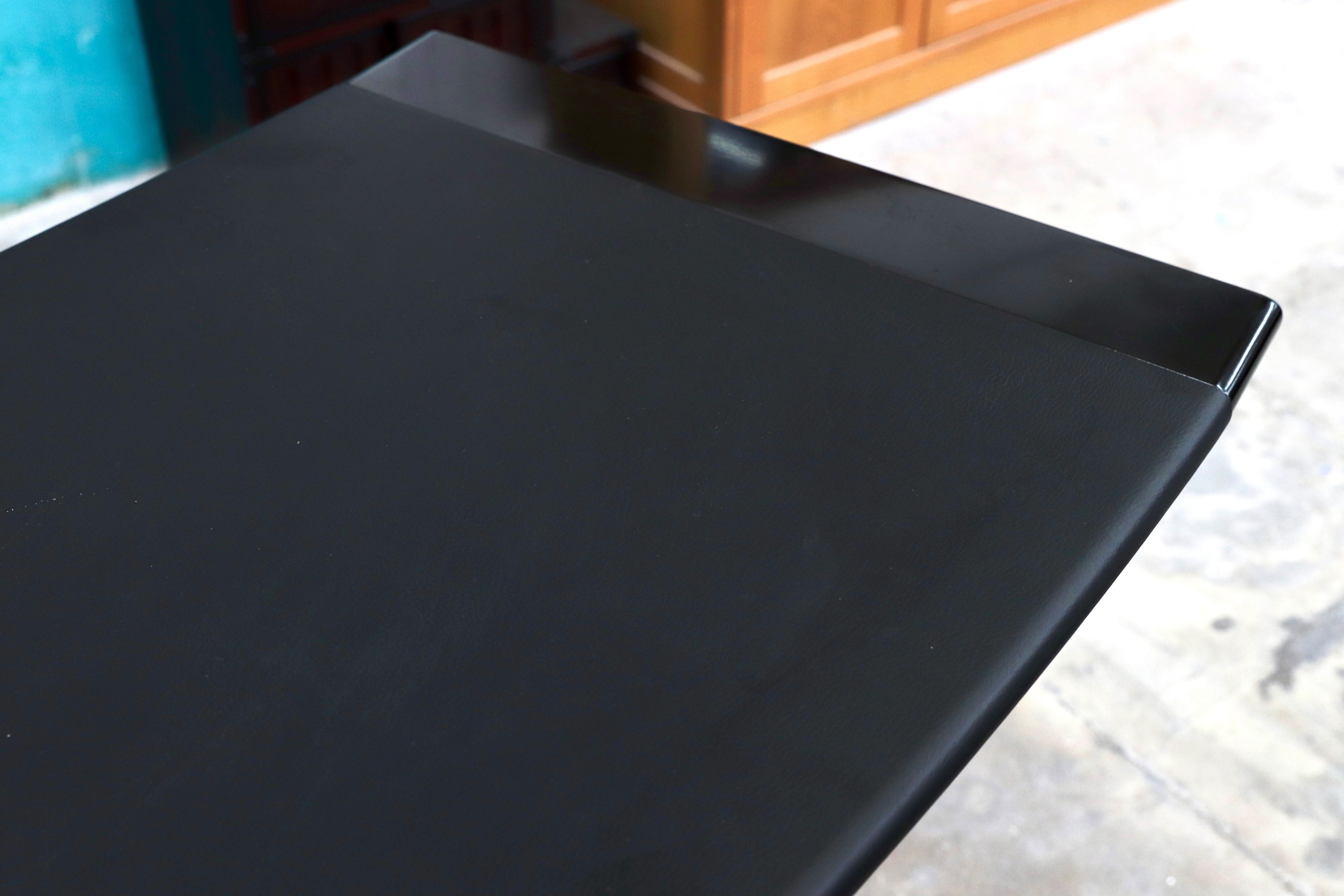 GMIS434E○モリシゲ / MORISHIGE マリーナ75 カウンターテーブル レザートップ ブラック モダン IDC大塚家具 廃盤 稀少 定価約53万