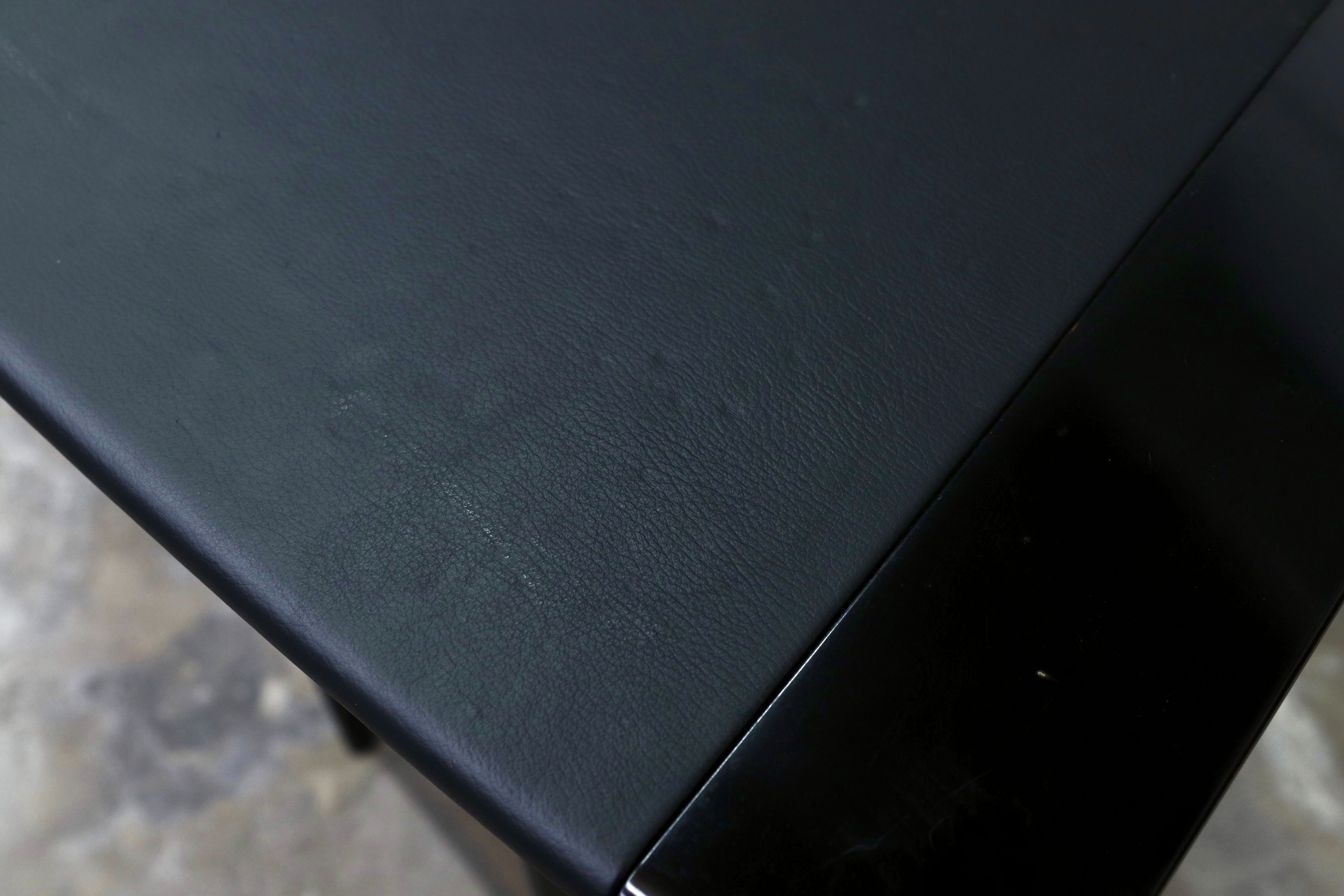 GMIS434E○モリシゲ / MORISHIGE マリーナ75 カウンターテーブル レザートップ ブラック モダン IDC大塚家具 廃盤 稀少 定価約53万