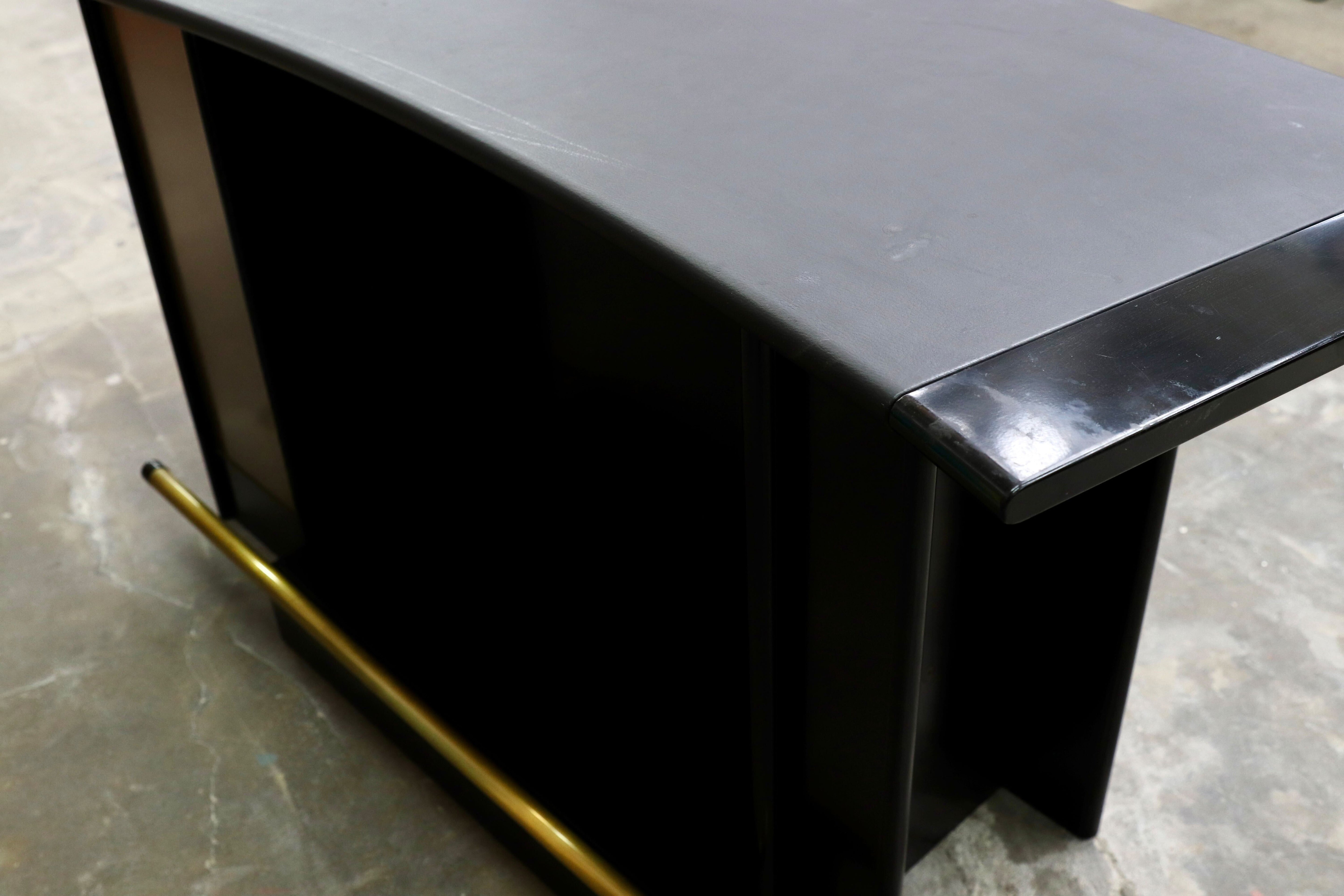 GMIS434E○モリシゲ / MORISHIGE マリーナ75 カウンターテーブル レザートップ ブラック モダン IDC大塚家具 廃盤 稀少 定価約53万