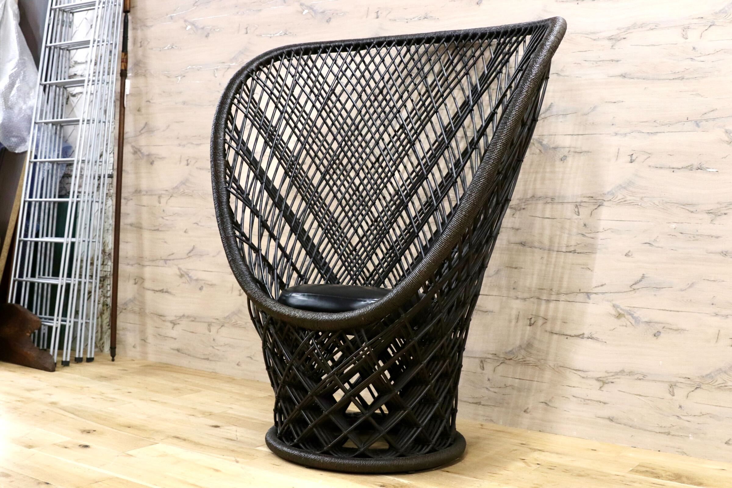 GMJH147○Driade / ドリアデ PAVO REAL パヴォ・レアル Patricia Urquiola ラタン レザー イタリア製 輸入家具 定価約50万 展示品 稀少