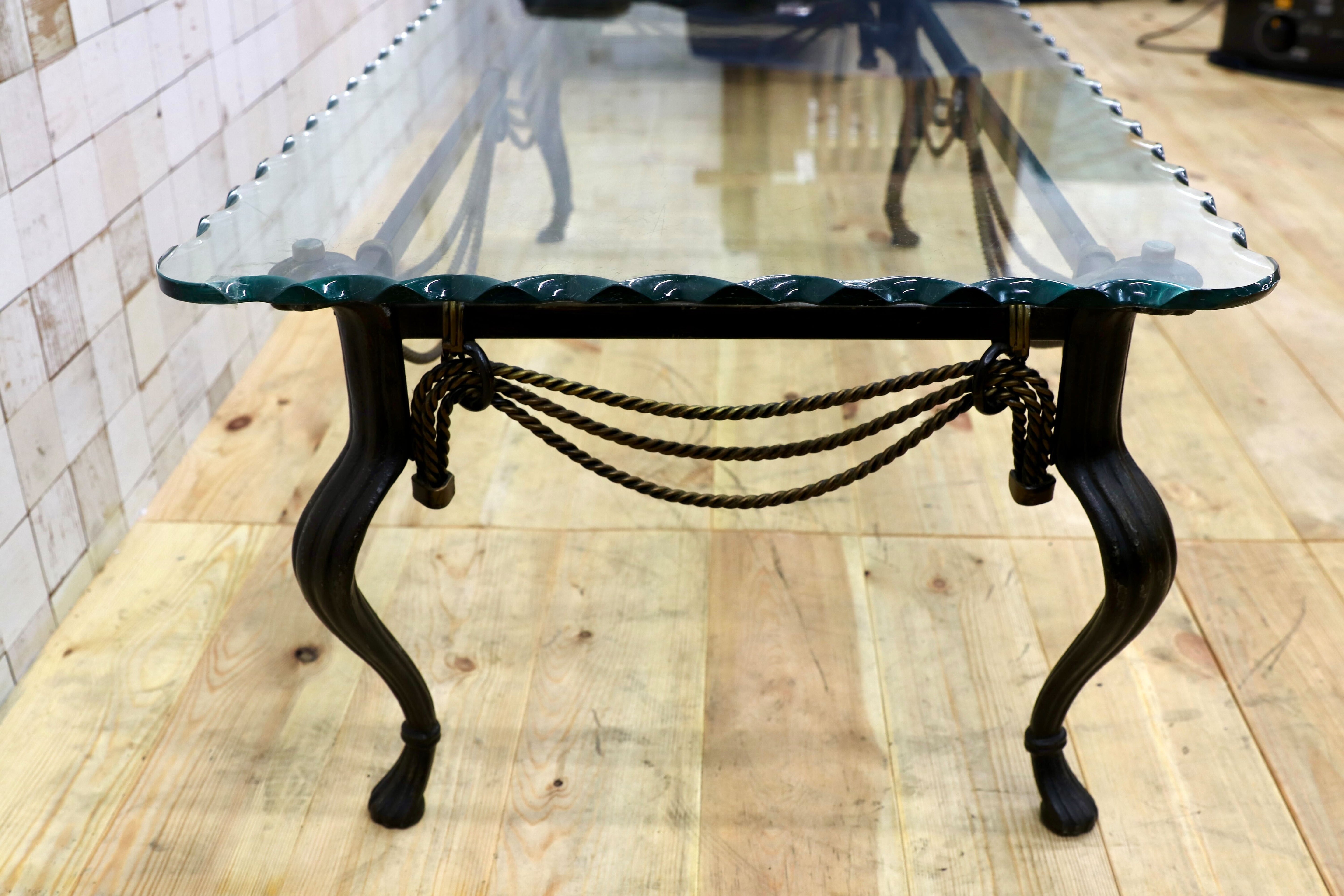 GMHK646B○インダストリアル モダン センターテーブル リビングテーブル ガラステーブル アイアンレッグ 検) セオドアアレキサンダー