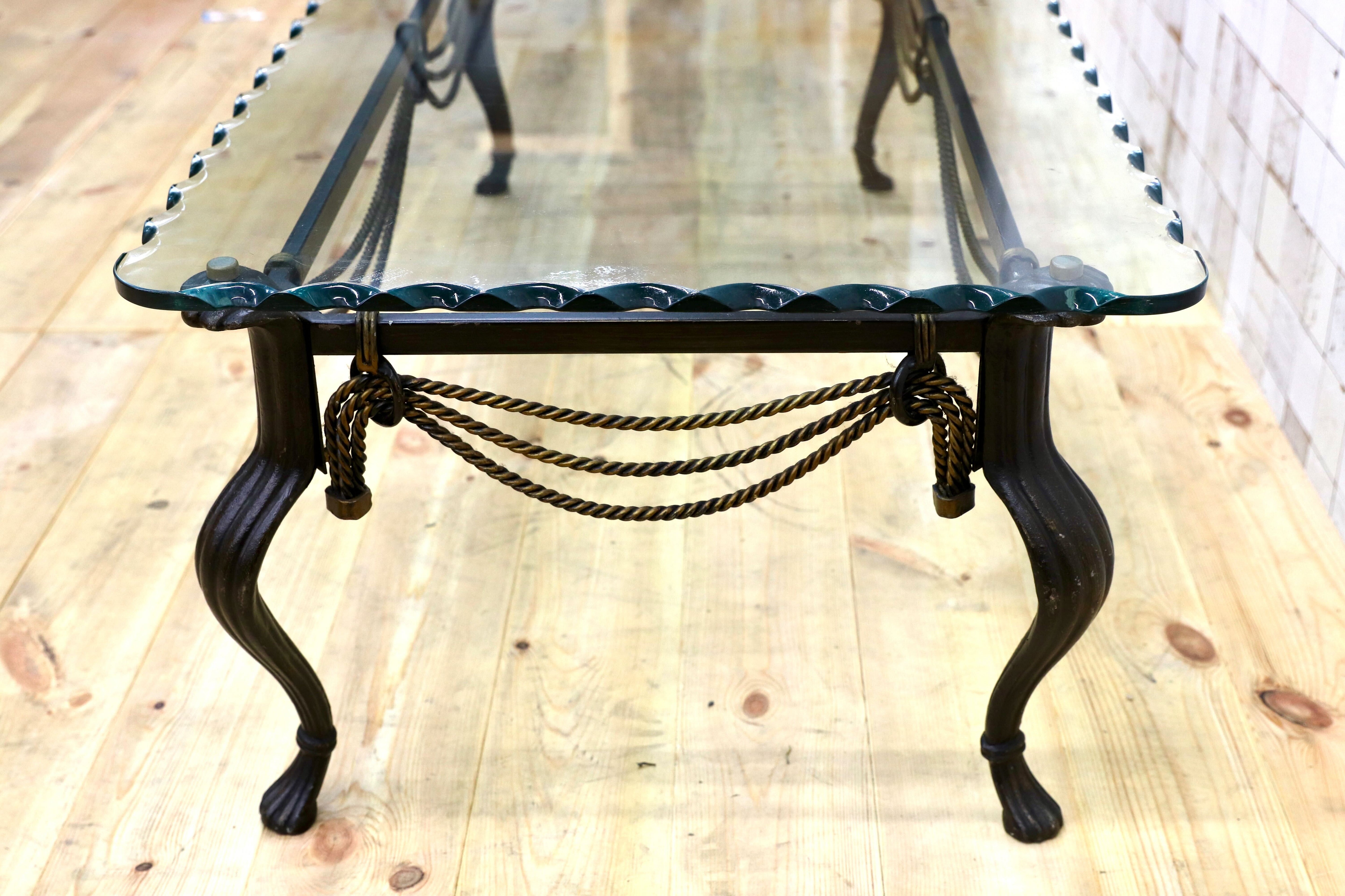 GMHK646B○インダストリアル モダン センターテーブル リビングテーブル ガラステーブル アイアンレッグ 検) セオドアアレキサンダー