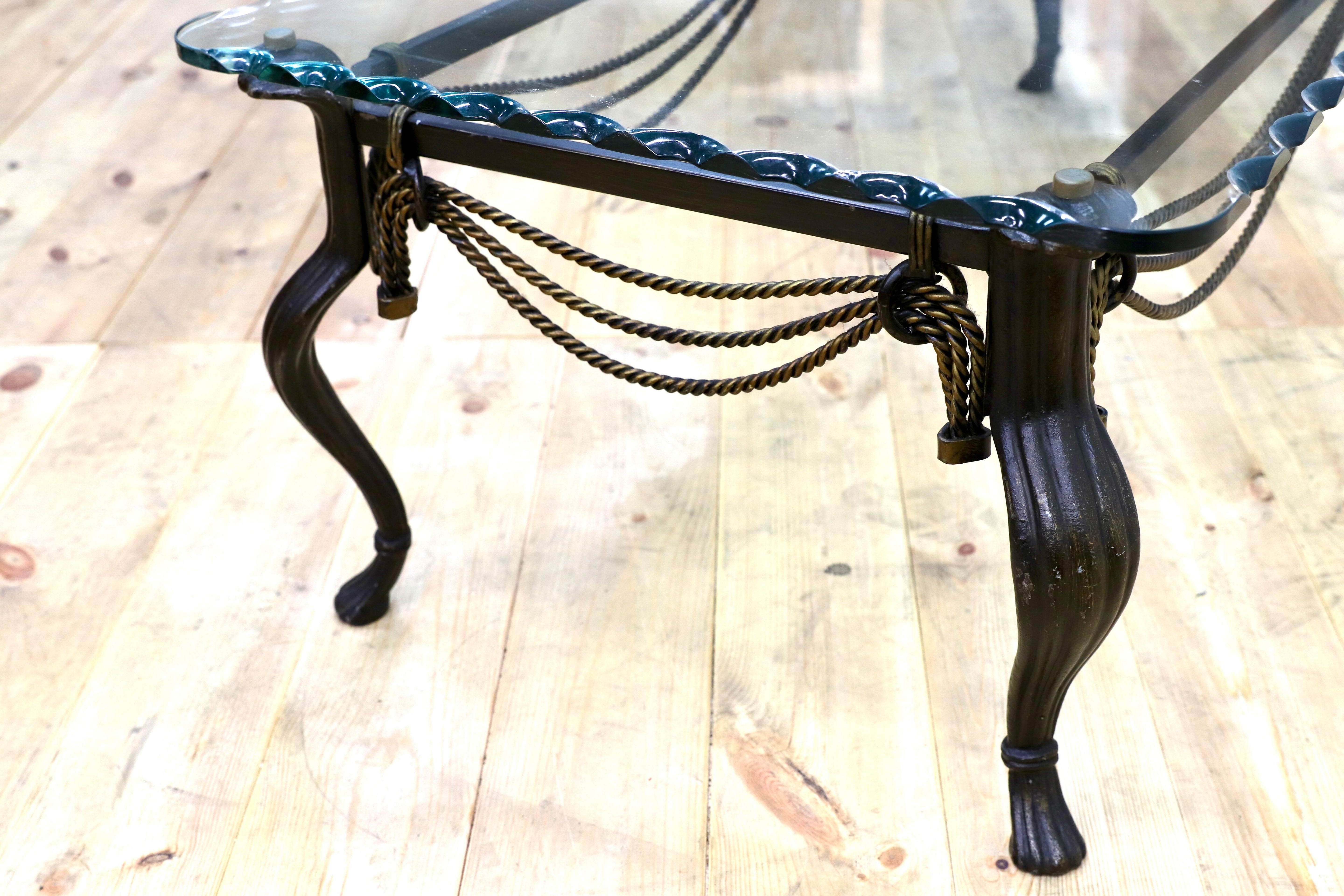 GMHK646B○インダストリアル モダン センターテーブル リビングテーブル ガラステーブル アイアンレッグ 検) セオドアアレキサンダー