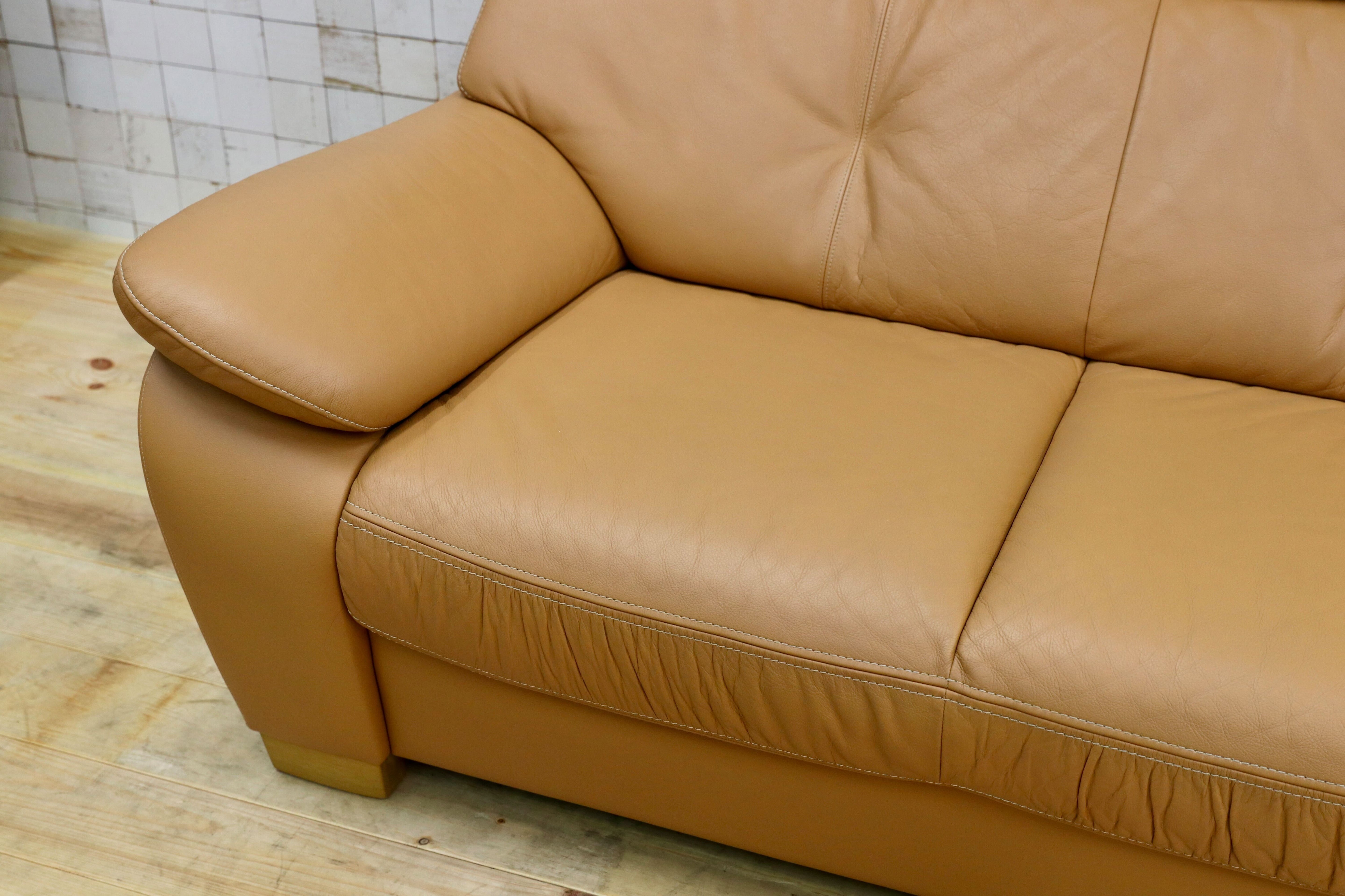 GMHN390○karimoku / カリモク ZT7303 3人掛けソファ トリプルソファ 本革 レザー 長椅子 国産家具 廃番