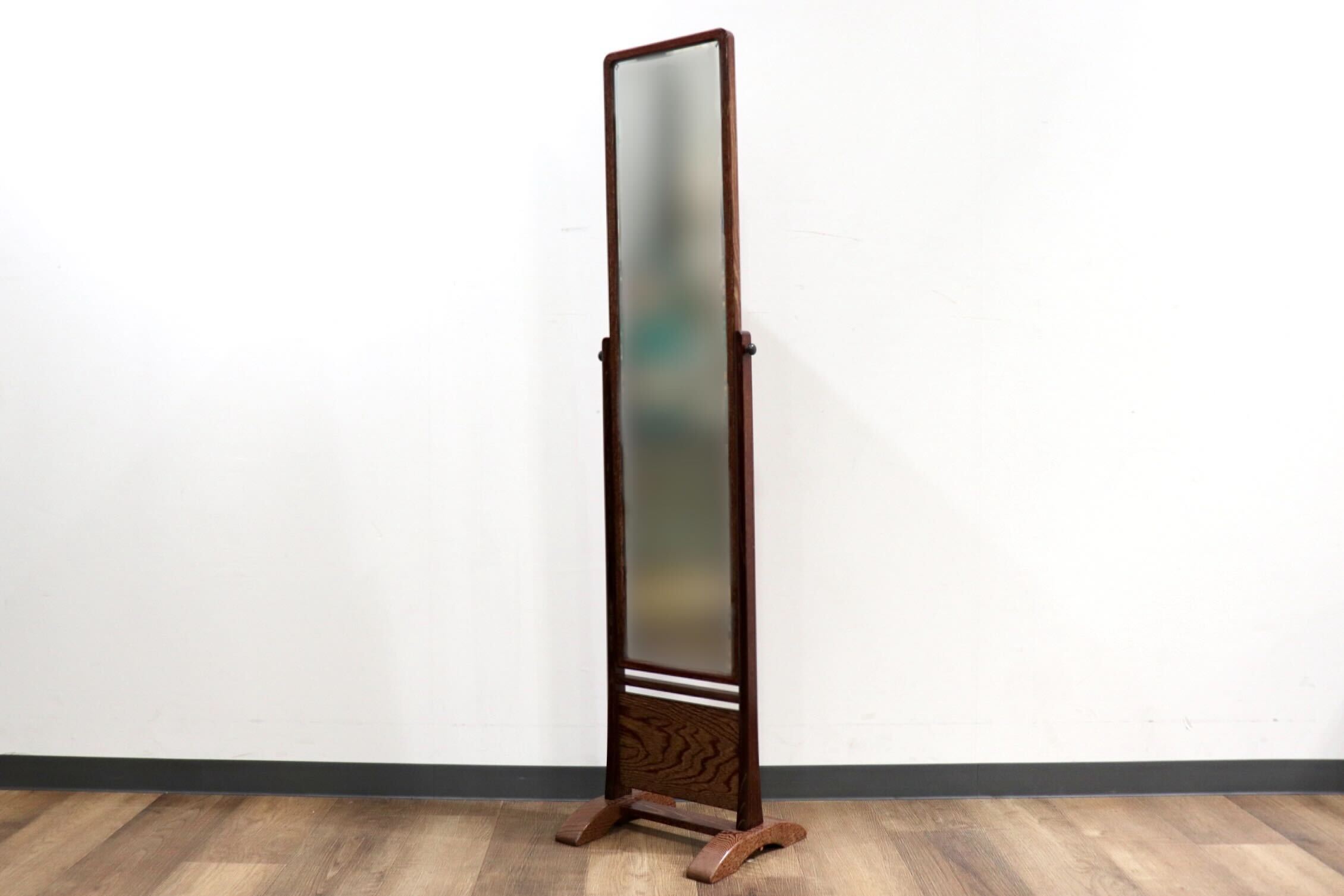 GMHK610○和モダン スタンドミラー 姿見 鏡 木製フレーム レトロ アンティーク 古民家 和室 座敷