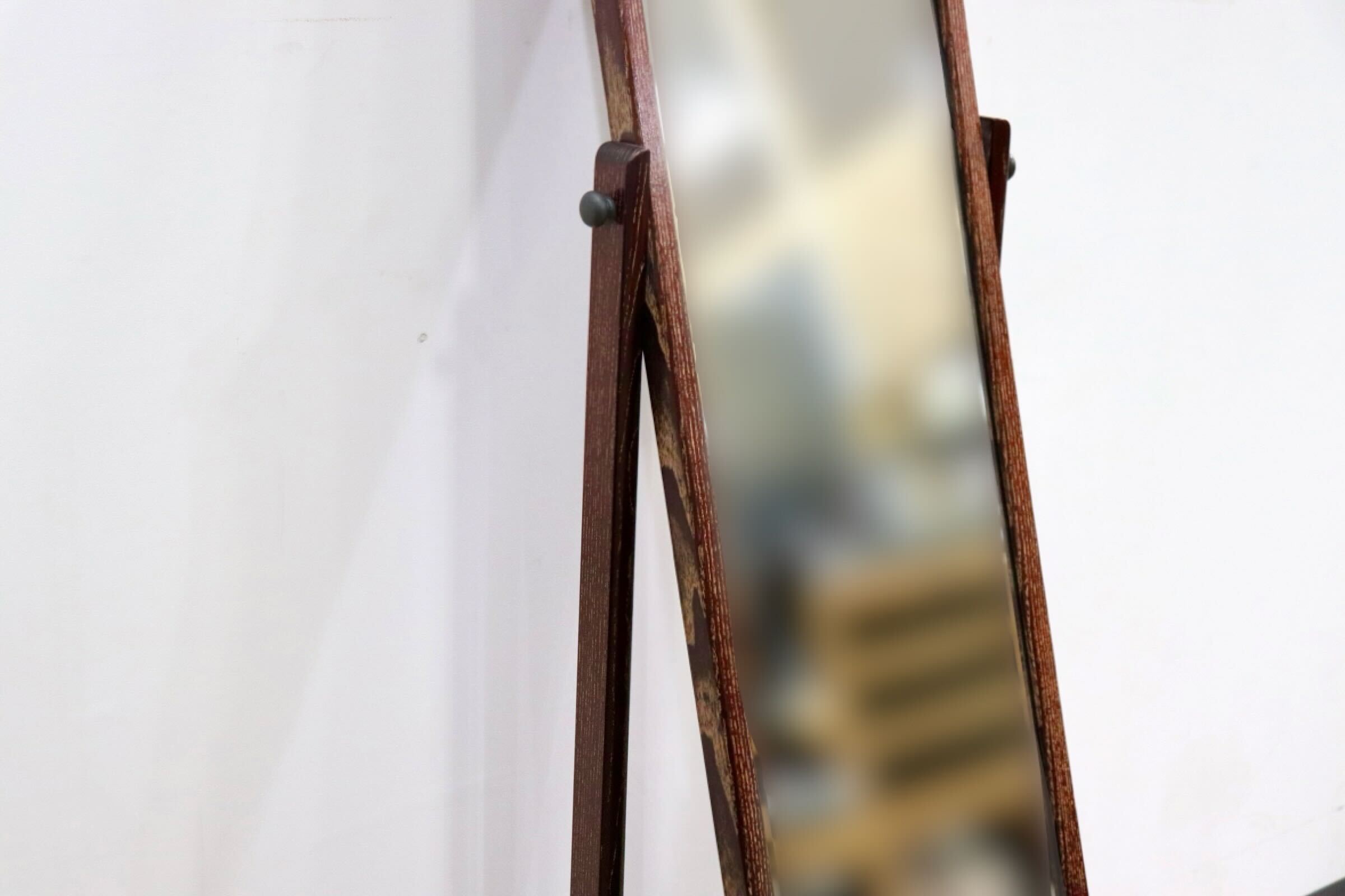 GMHK610○和モダン スタンドミラー 姿見 鏡 木製フレーム レトロ アンティーク 古民家 和室 座敷