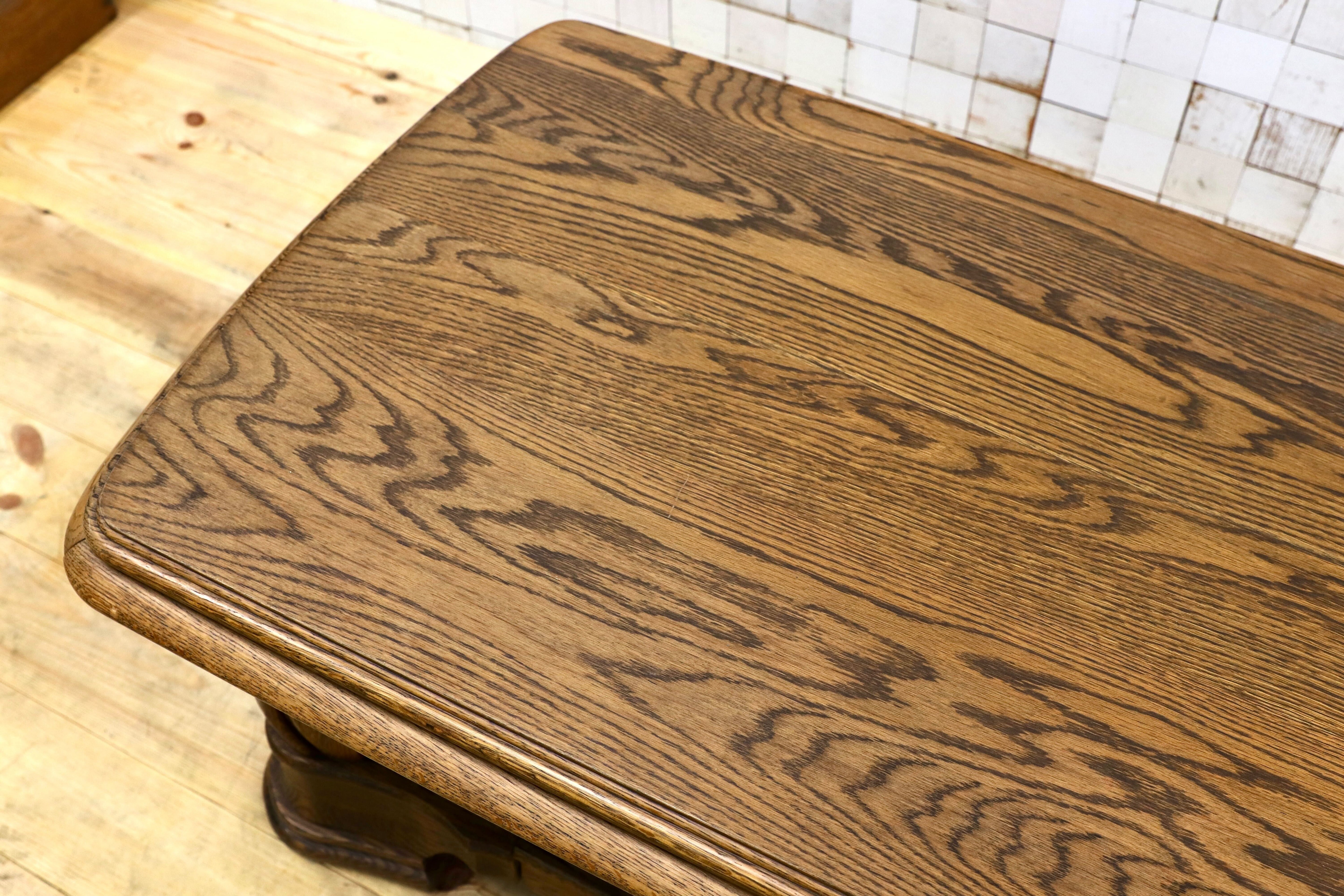 GMGT226○オランダ製 ダッチカントリー オーク無垢材 センターテーブル リビングテーブル クラシック アンティーク 応接 机