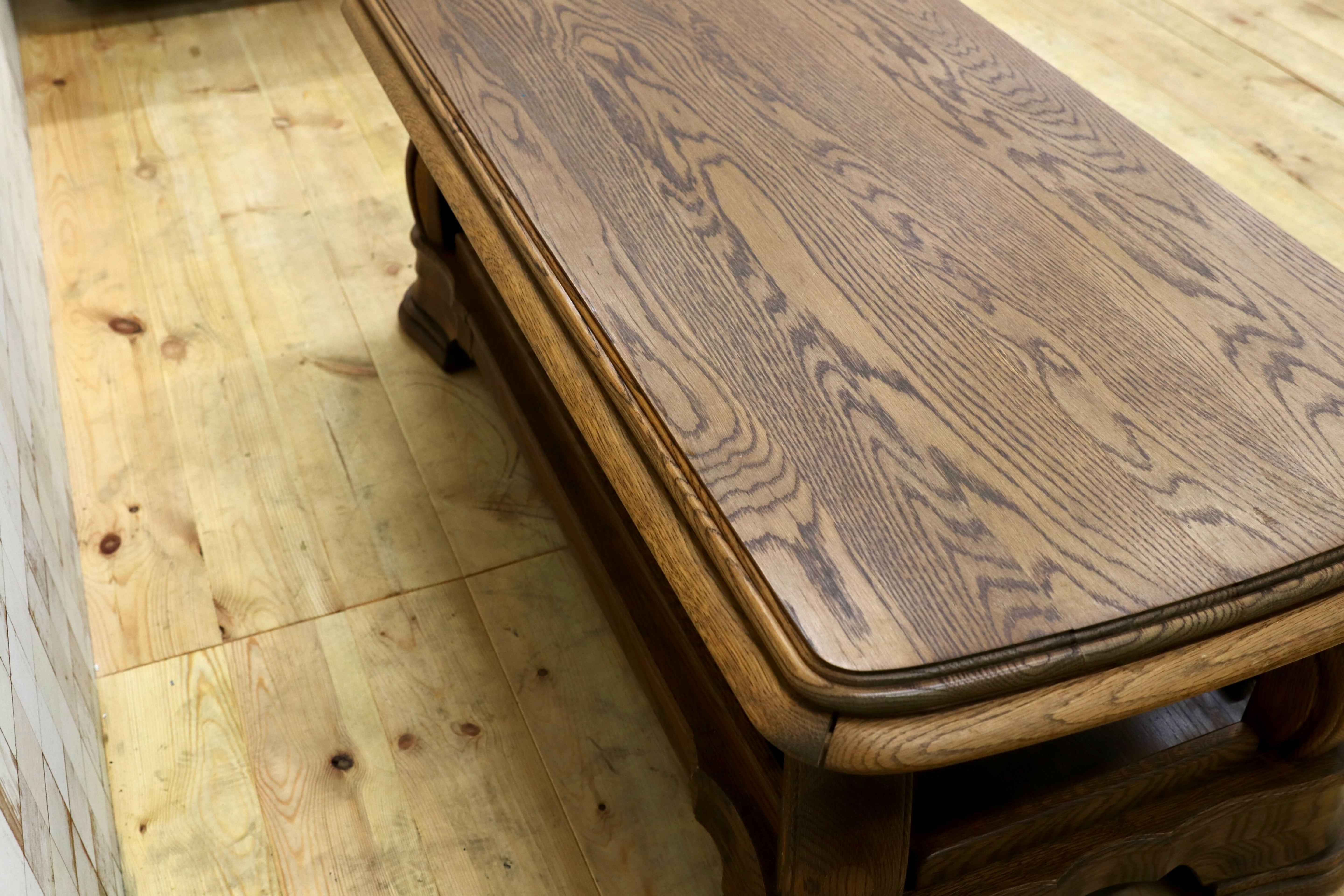 GMGT226○オランダ製 ダッチカントリー オーク無垢材 センターテーブル リビングテーブル クラシック アンティーク 応接 机