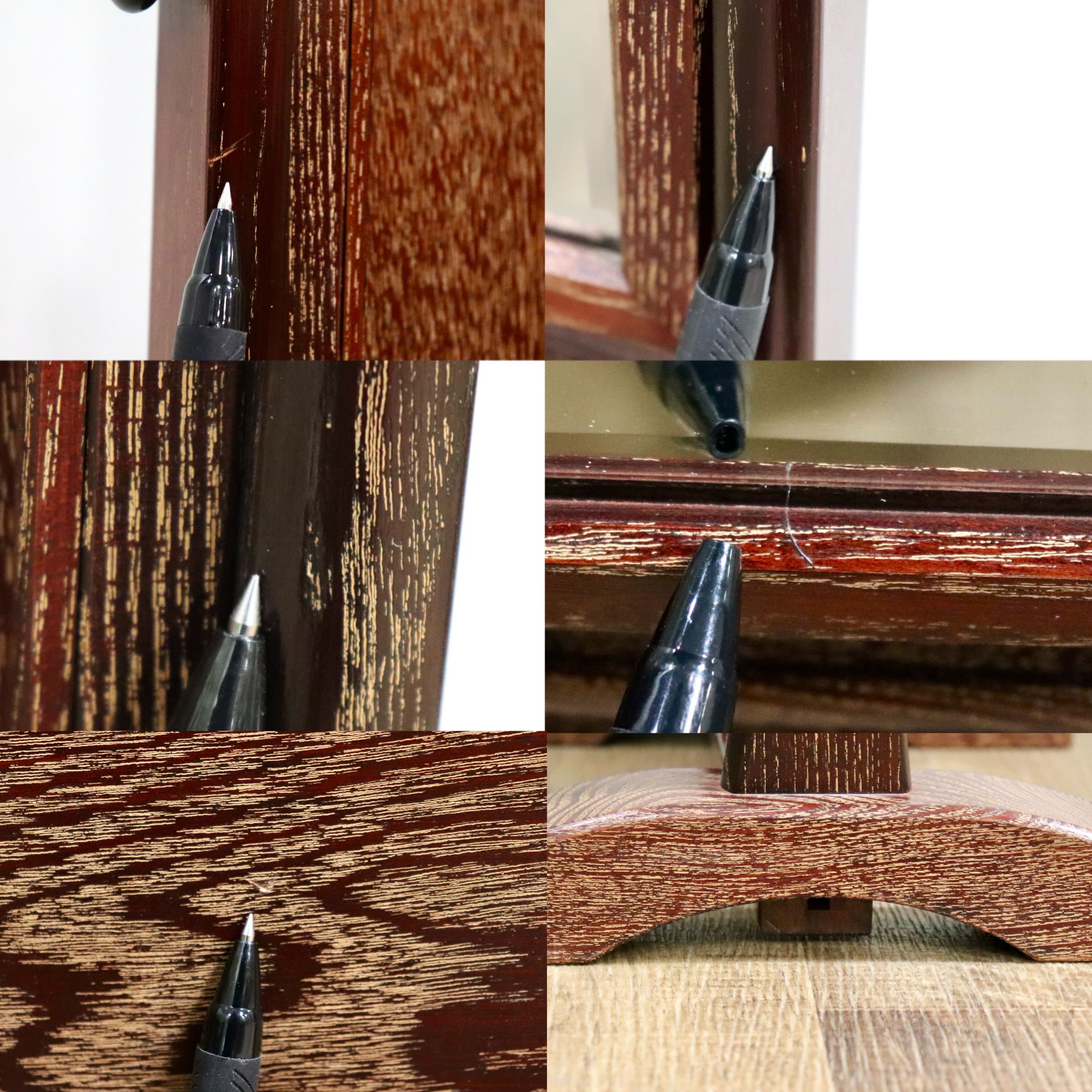 GMHK610○和モダン スタンドミラー 姿見 鏡 木製フレーム レトロ アンティーク 古民家 和室 座敷