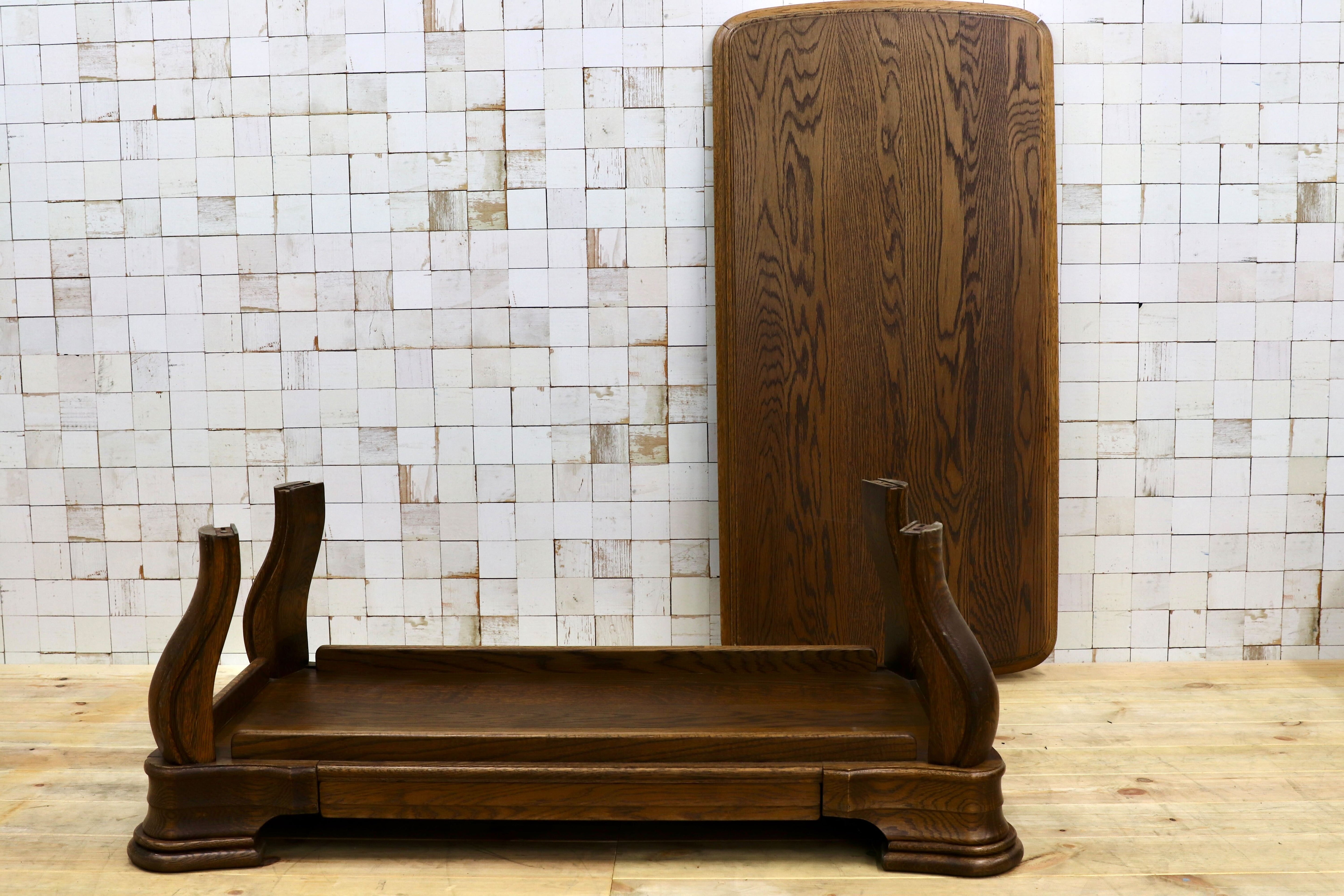 GMGT226○オランダ製 ダッチカントリー オーク無垢材 センターテーブル リビングテーブル クラシック アンティーク 応接 机