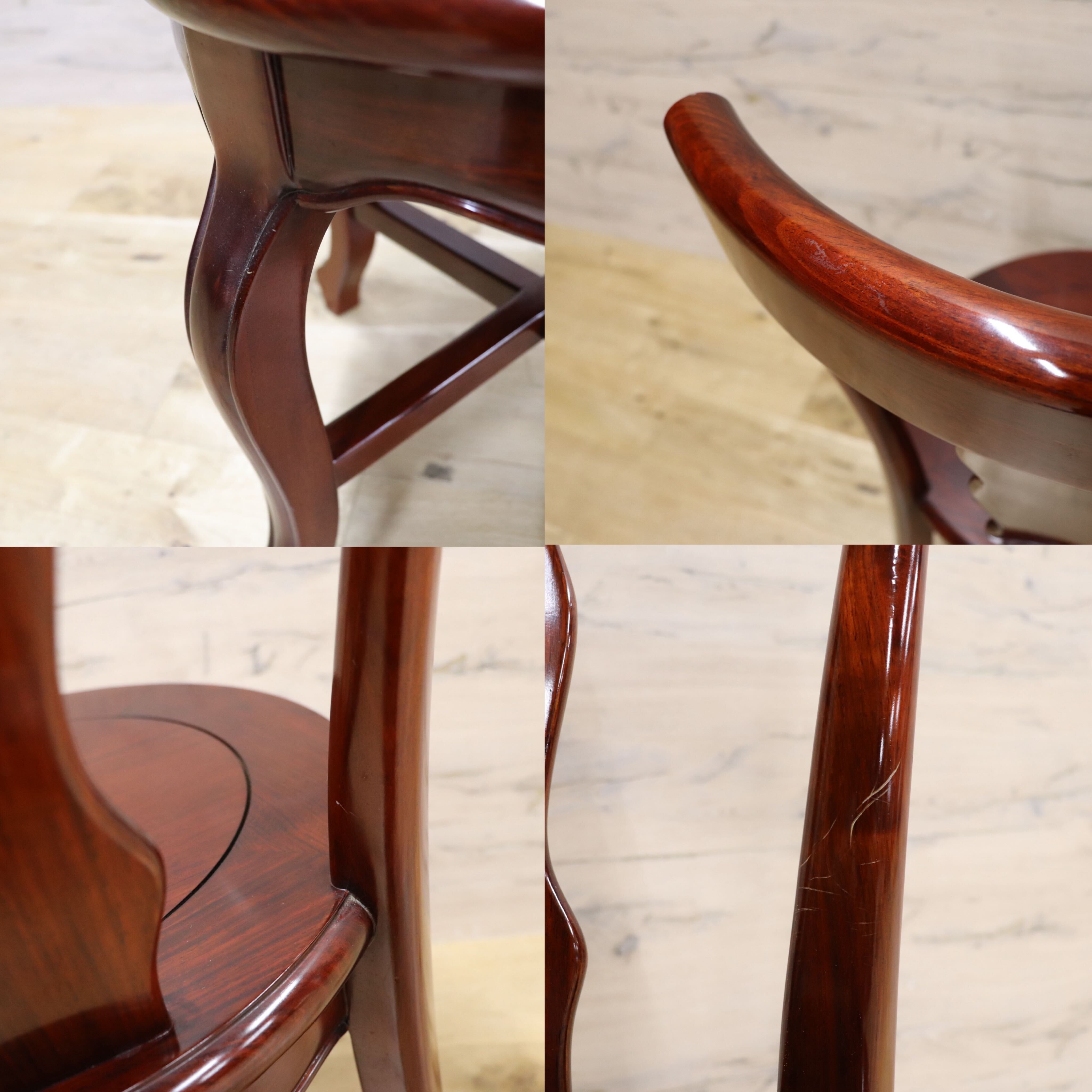 GMHN281C○唐木家具 ダイニングチェア 食卓椅子 花梨材 無垢 中国美術 高級家具 アジアン 展示品