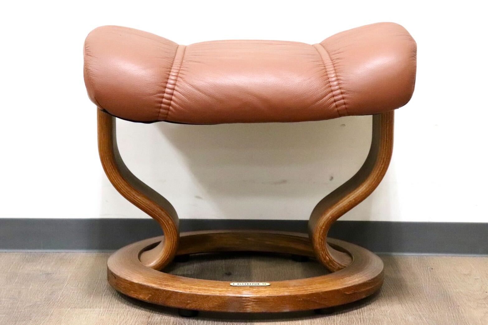 GMGS246A○EKORNES / エコーネス オットマン フットスツール 本革 北欧 ノルウェー ワインレッド ライトブラウン