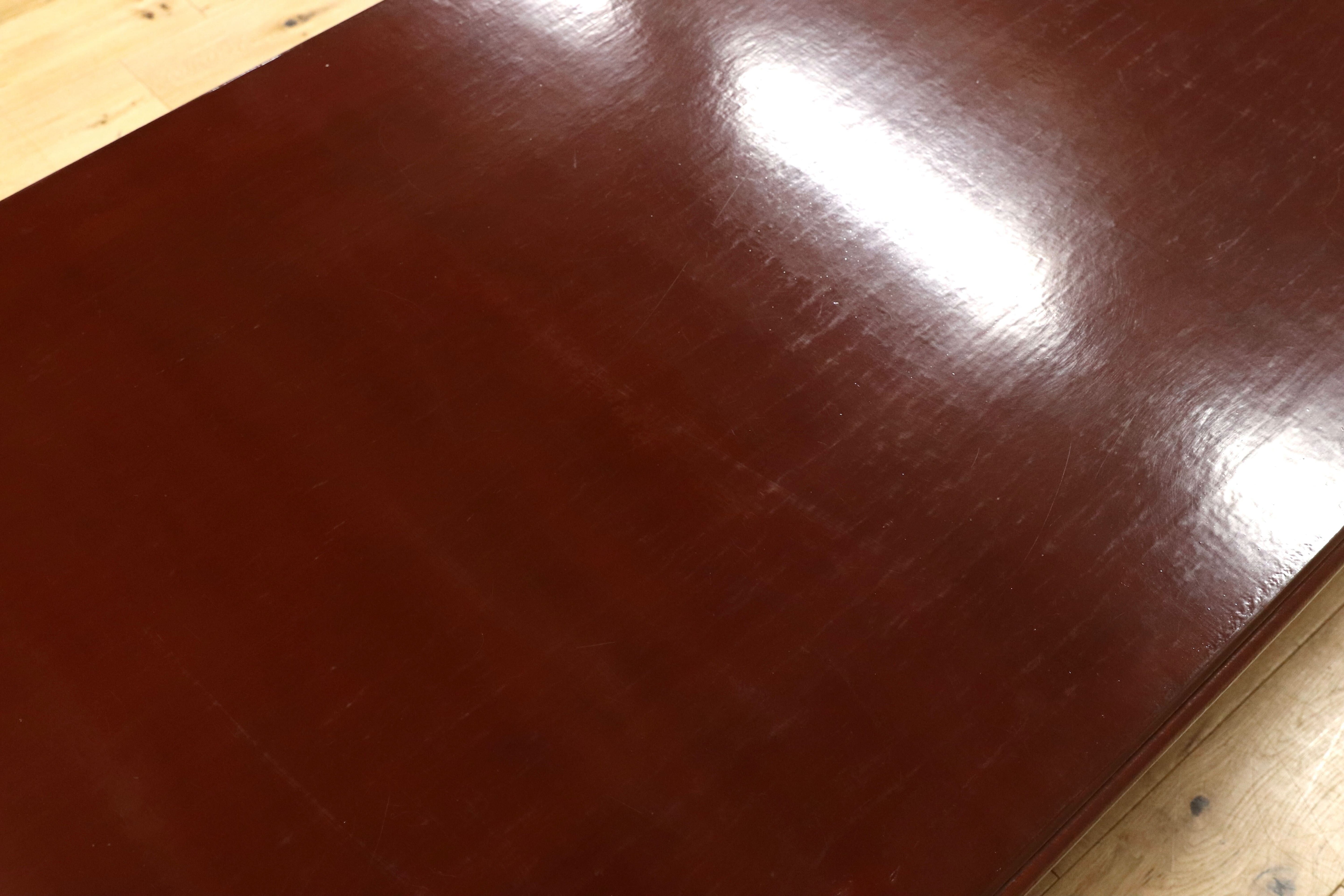 GMGT209○広沢平安 伝統工芸 座卓 センターテーブル ローテーブル リビングテーブル 和家具 座敷 和室 茶の間 朱塗り アンティーク