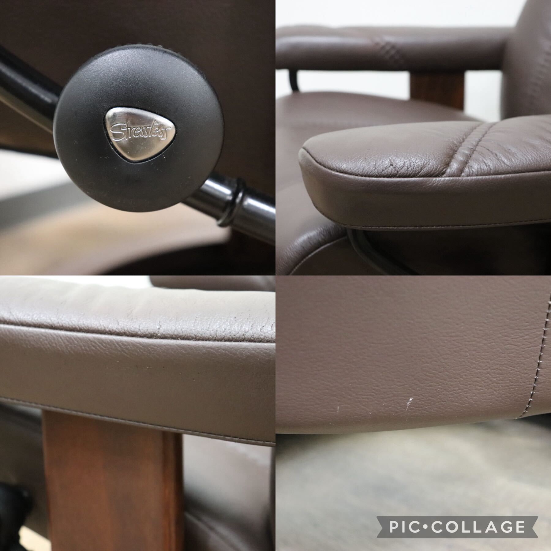 GMGH501○EKORNES / エコーネス コンサル リクライニングチェア パーソナルチェア 北欧 ノルウェー 本革 ブラウン 定価約24万 美品