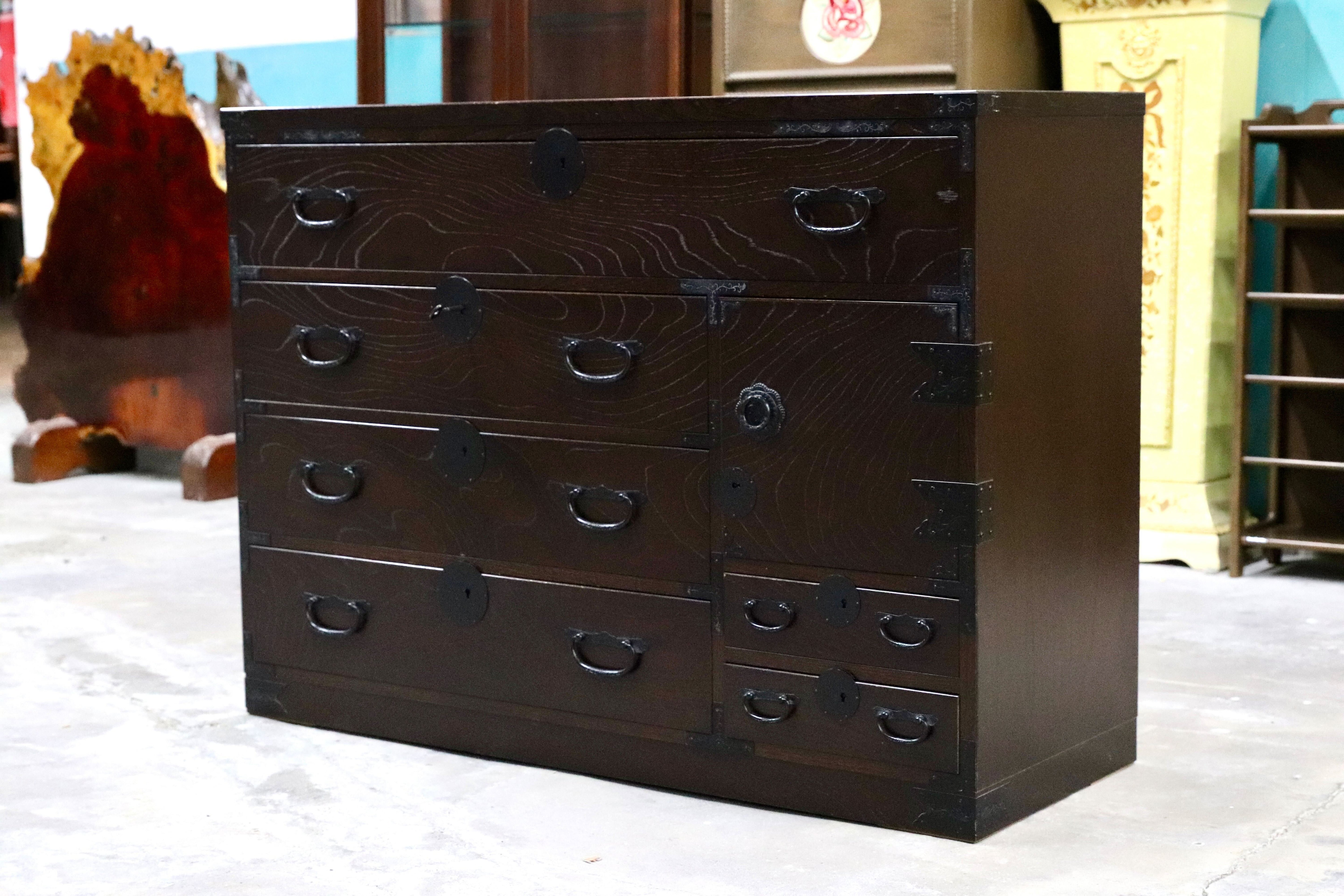 GMIK648A○青木産業 江戸 箪笥 タンス サイドボード リビングボード アンティーク 和家具 レトロ 古民家 家具