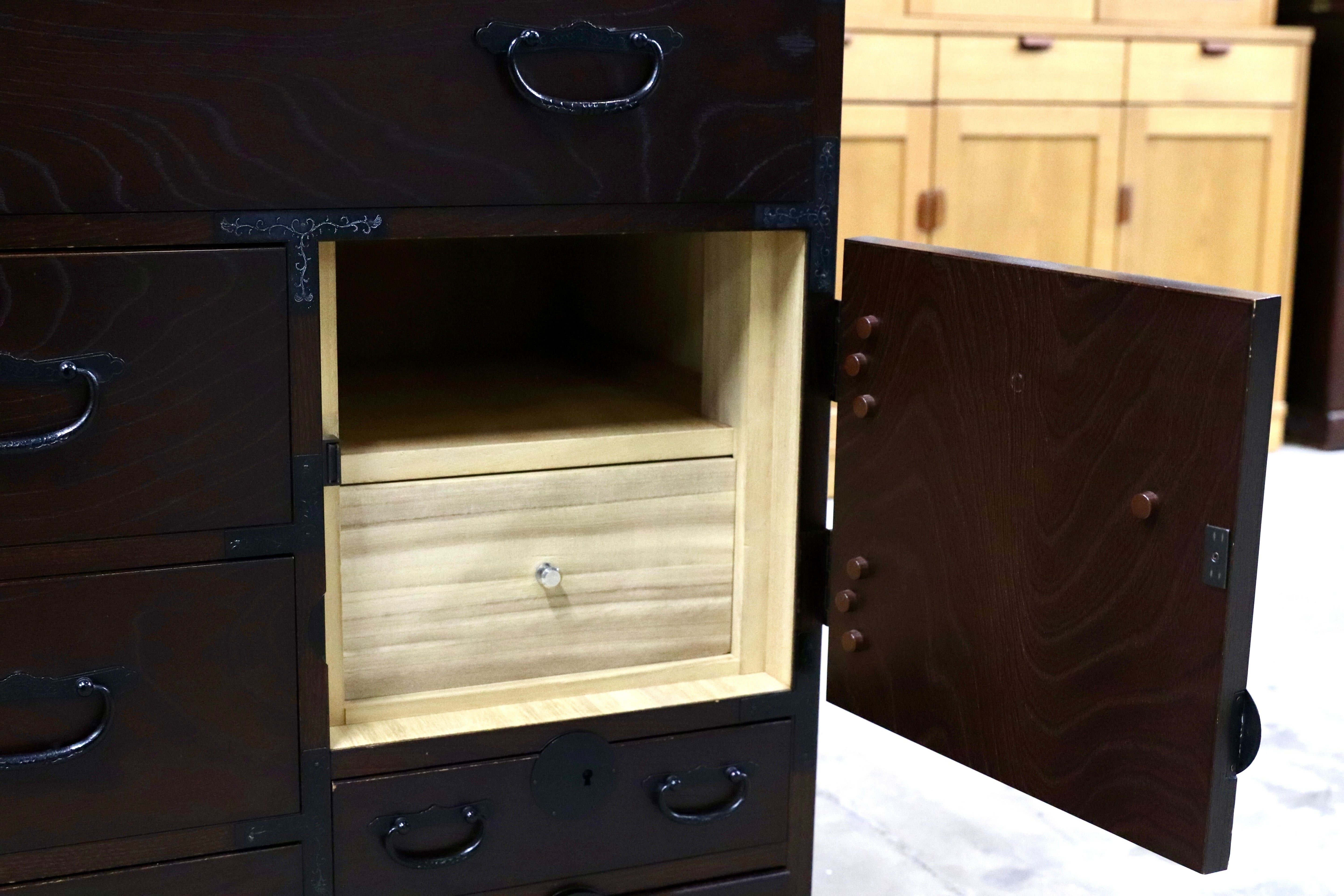 GMIK648A○青木産業 江戸 箪笥 タンス サイドボード リビングボード アンティーク 和家具 レトロ 古民家 家具