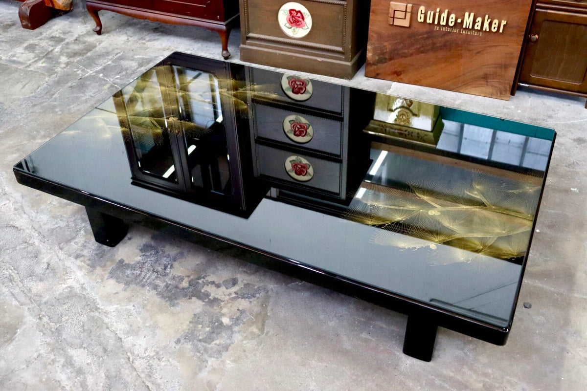 GMJS104A○高級漆芸 沈金松 伝統工芸 座卓 センターテーブル ロー 