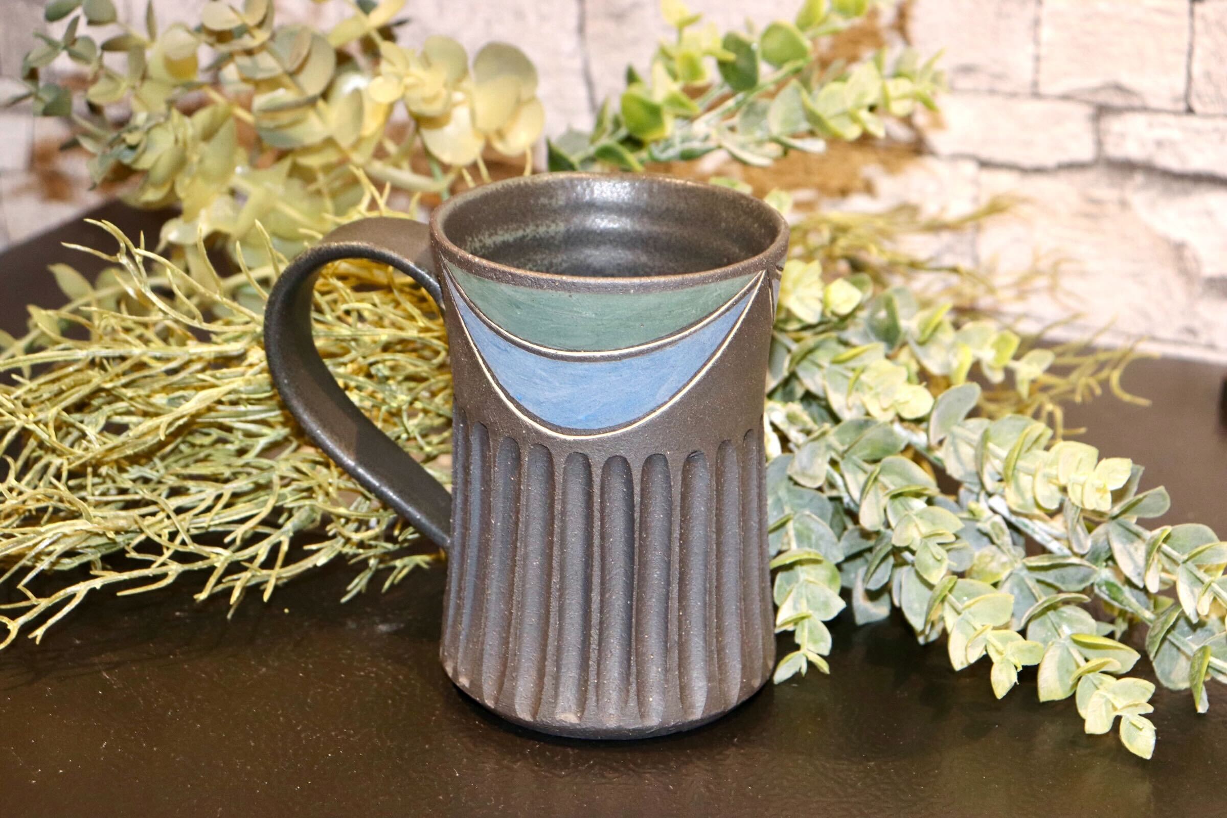 GMIO323◯市野悟窯 丹波焼 ビアジョッキ 陶器 市野哲次 伝統工芸 丹波篠山 未使用