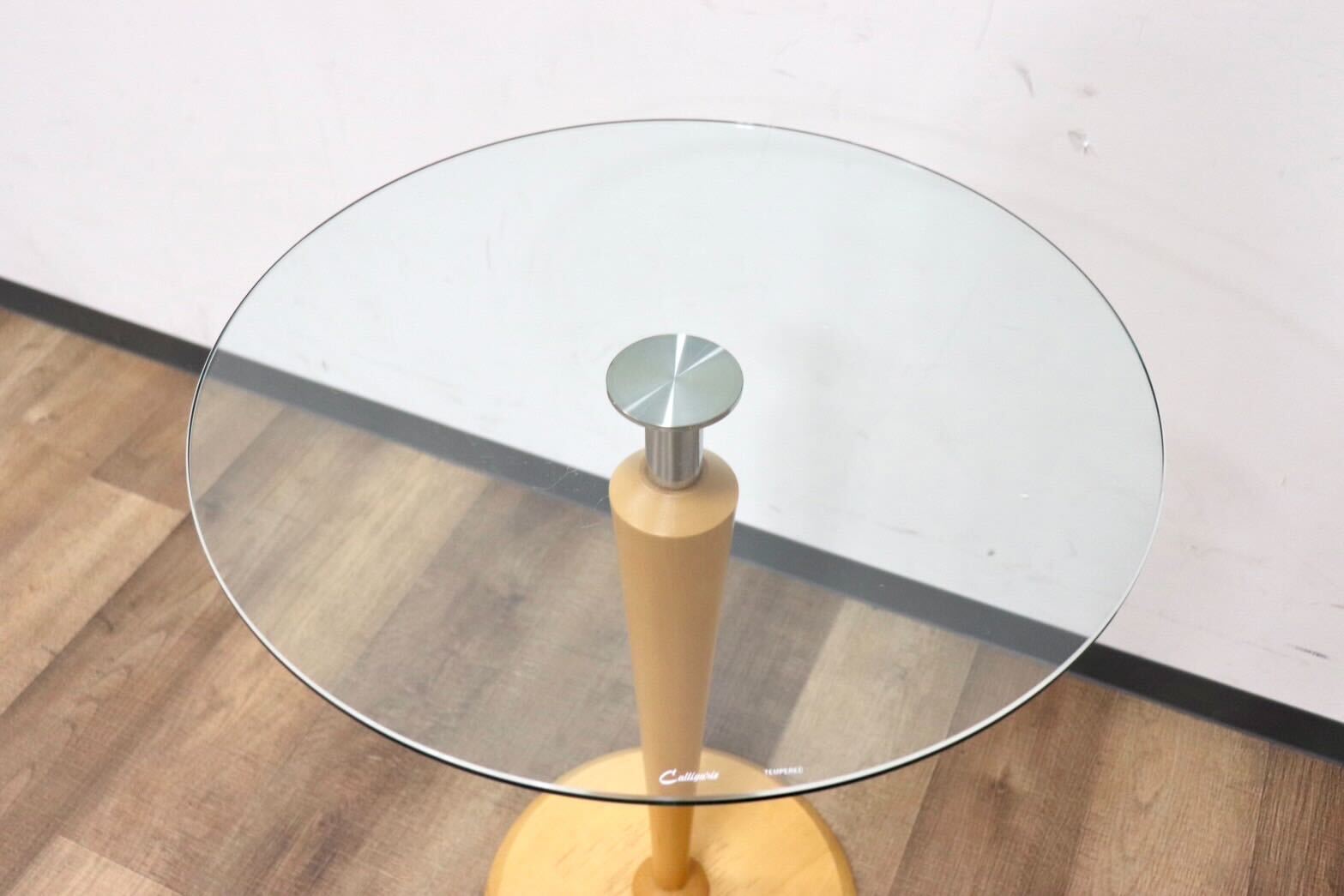 GMGK542○Calligaris / カリガリス サイドテーブル ガラステーブル コーヒーテーブル ラウンドテーブル ビーチ材 モダン イタリア製
