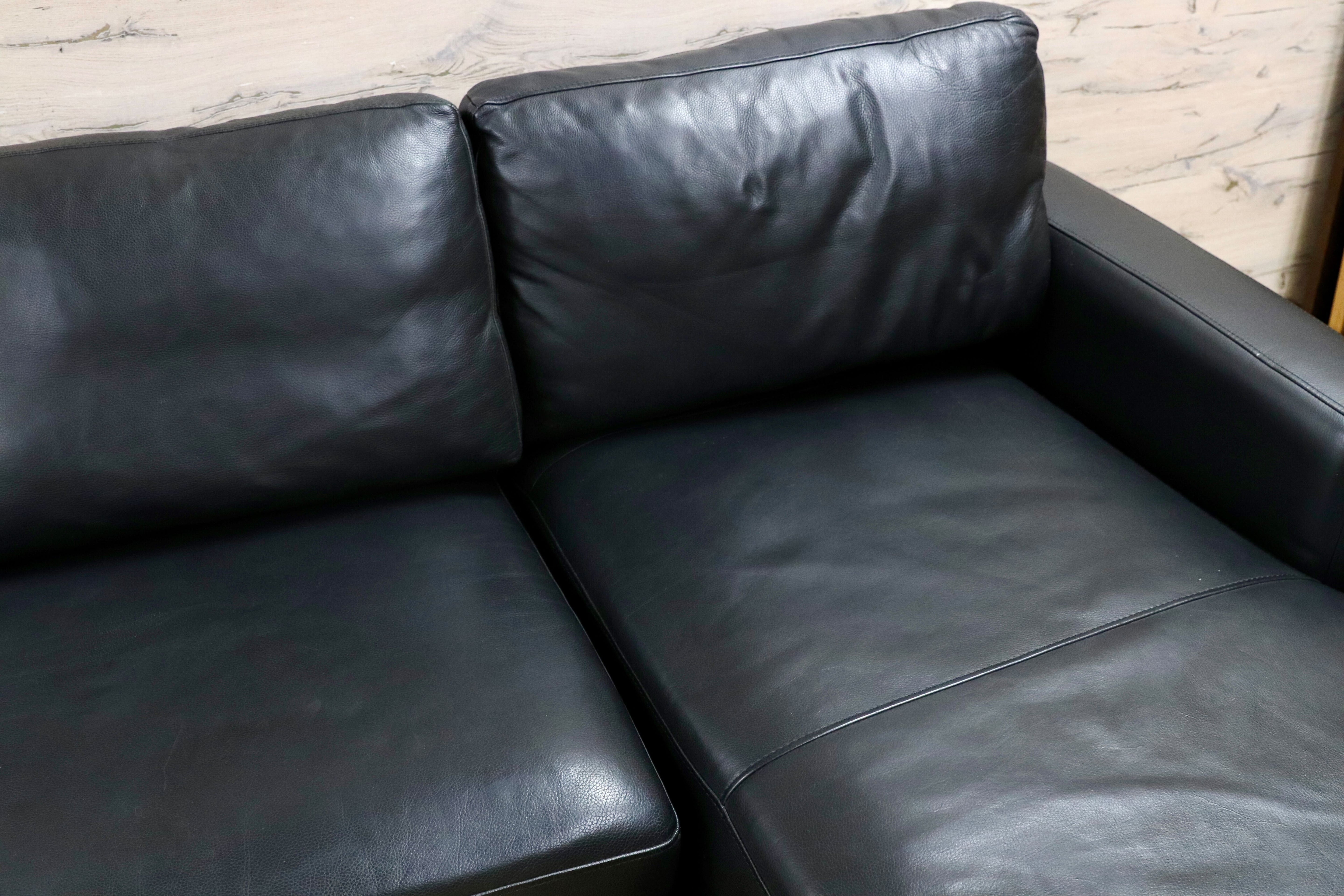 GMHN187○本革 黒 カウチソファ コーナーソファ リビングソファ スタイリッシュモダン 約23万