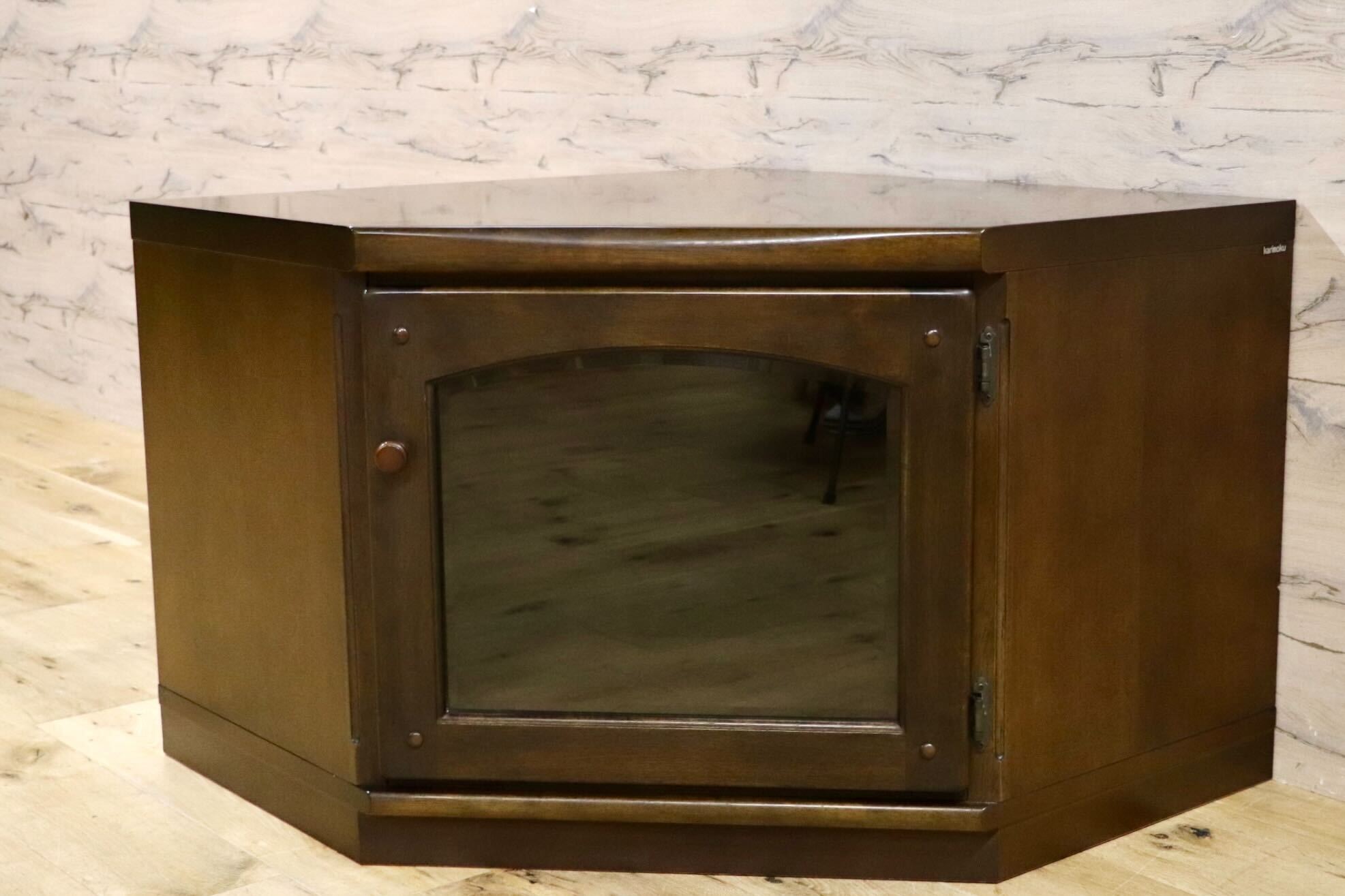GMHH116○karimoku / カリモク コーナーテレビ台 コーナーキャビネット 飾り棚 リビング収納 オーク材 国産家具