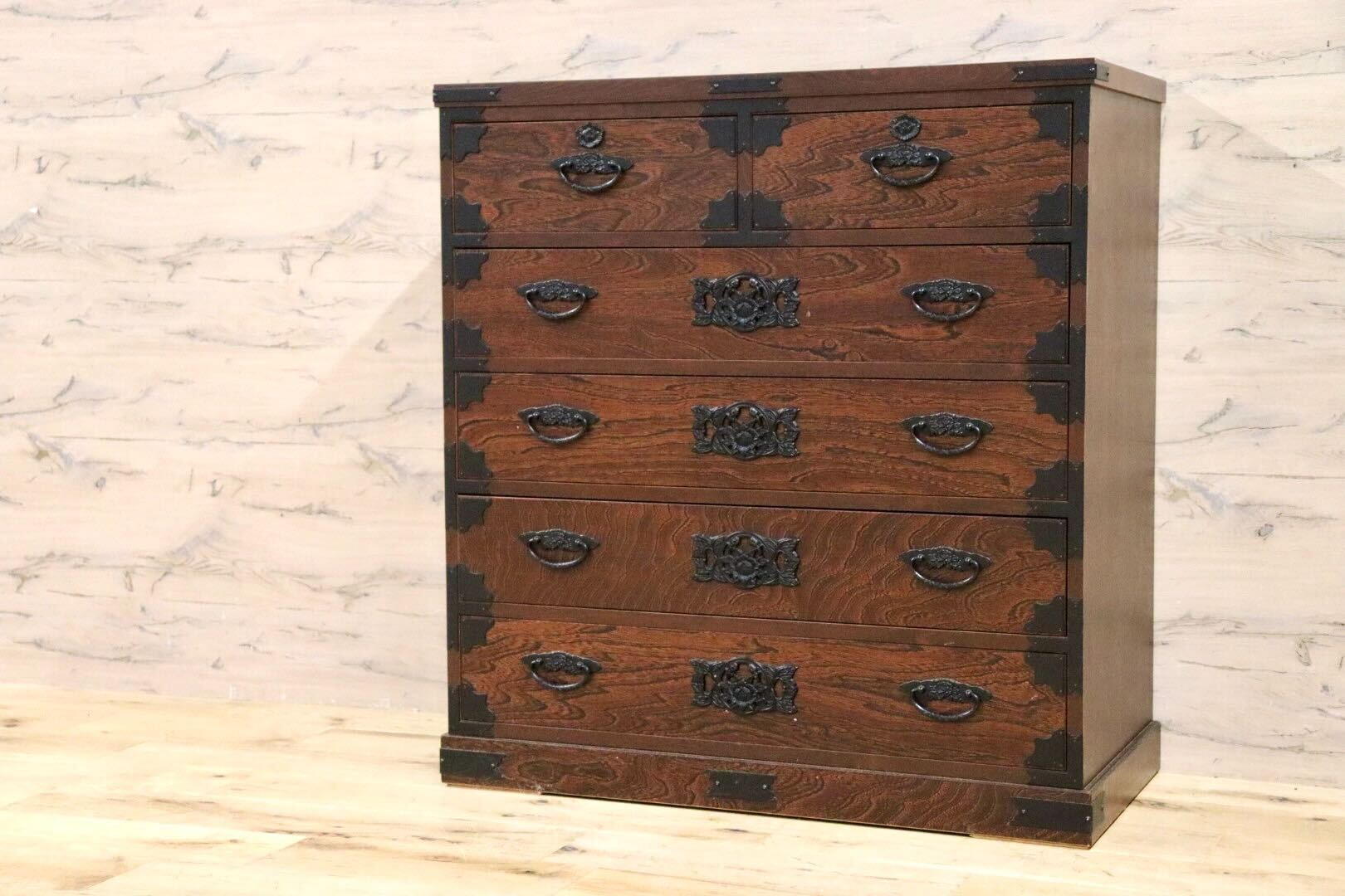 GMHH273B○時代箪笥 整理箪笥 民芸箪笥 伝統工芸 チェスト 和箪笥 和家具 和室 和モダン 古民家 レトロ 検)筑後民芸家具
