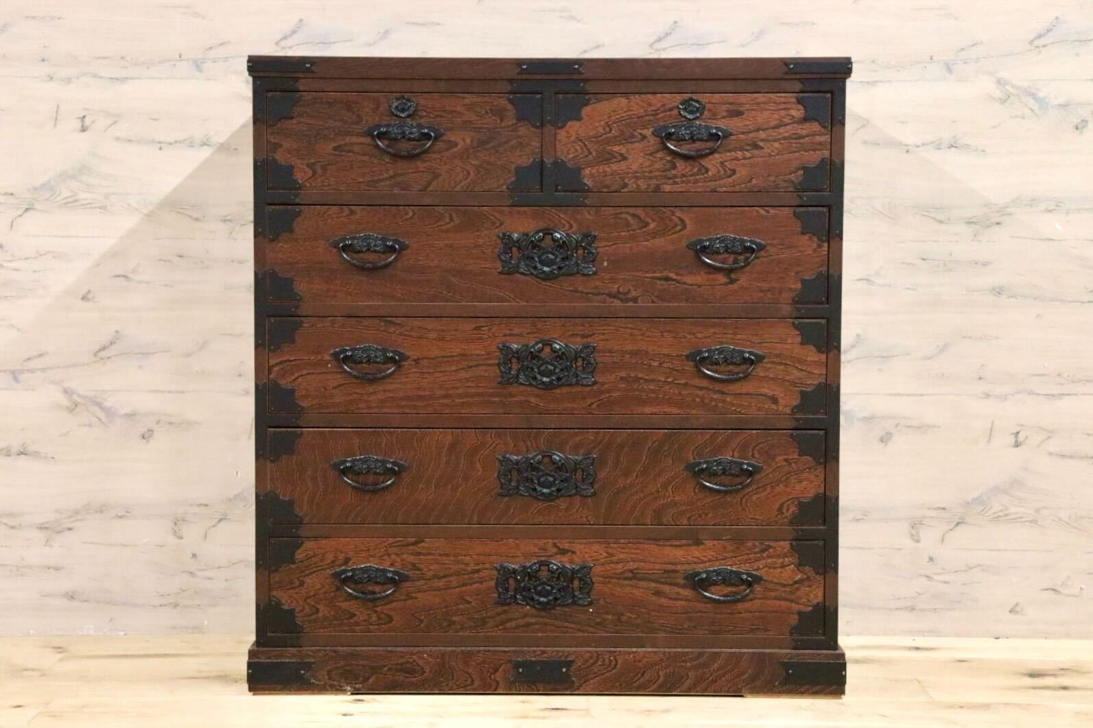 GMHH273B○時代箪笥 整理箪笥 民芸箪笥 伝統工芸 チェスト 和箪笥 和家具 和室 和モダン 古民家 レトロ 検)筑後民芸家具