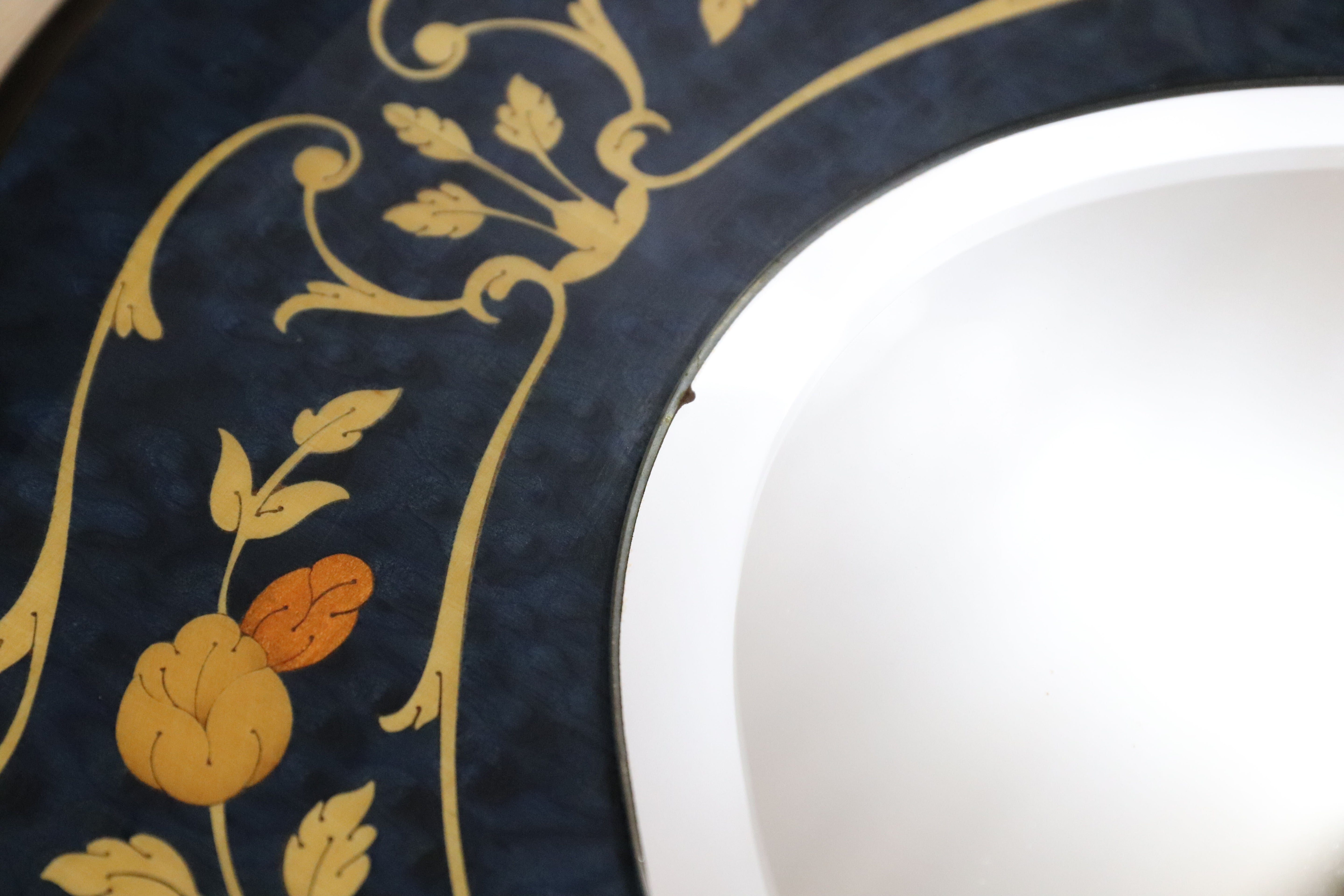 GMIS458A○Demain / ドマン イタリア製 ウォールミラー 壁掛け ブルー 鏡 クラシック アンティーク調