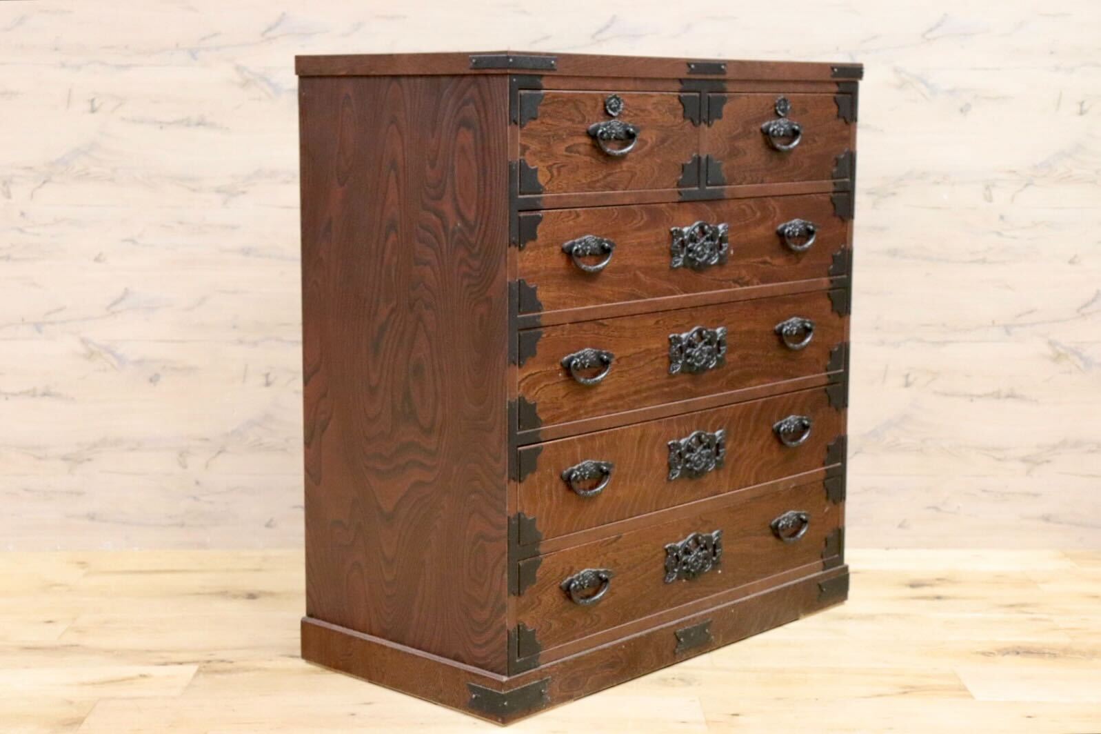 GMHH273B○時代箪笥 整理箪笥 民芸箪笥 伝統工芸 チェスト 和箪笥 和家具 和室 和モダン 古民家 レトロ 検)筑後民芸家具