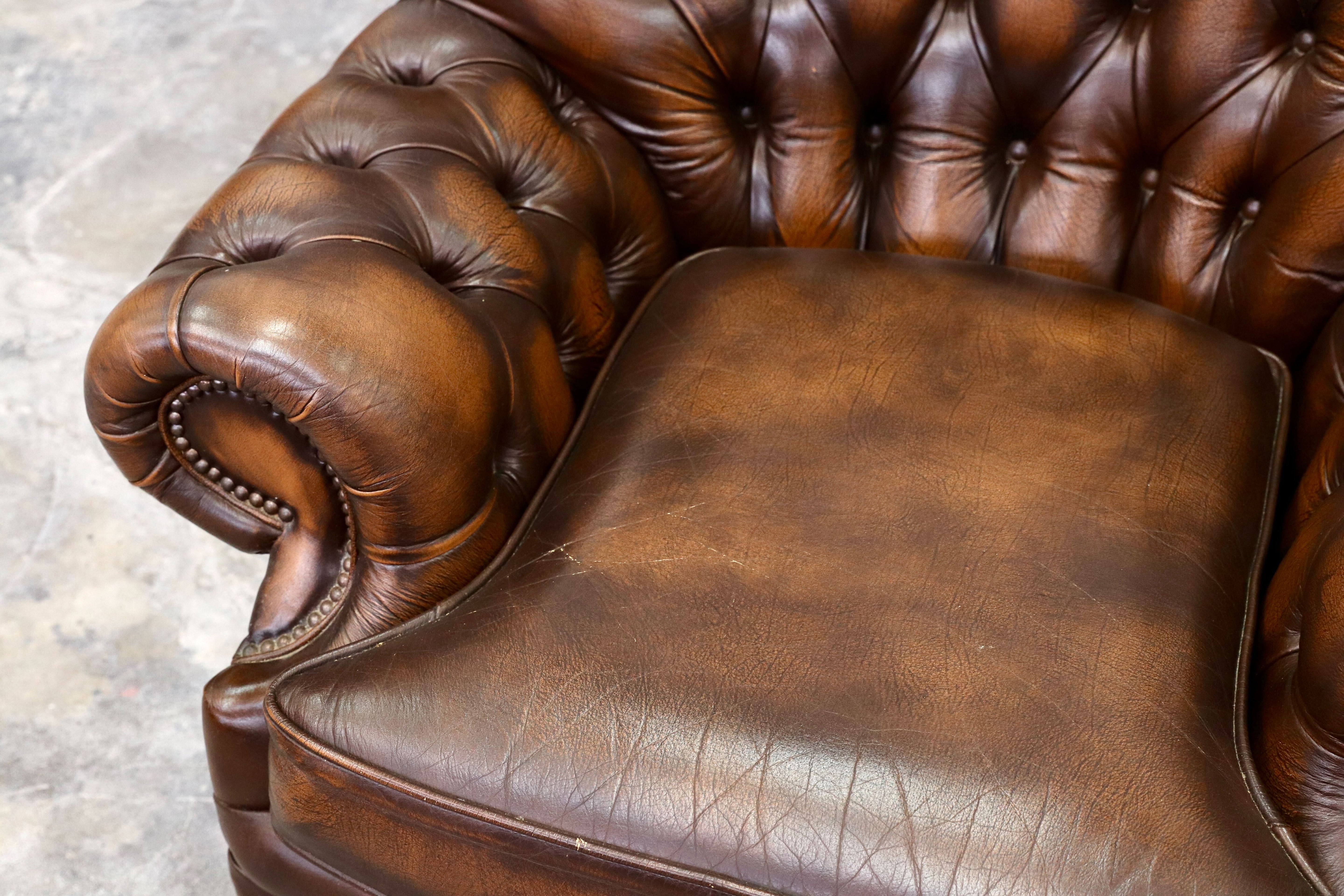 GMIK400B○centurion furniture 西洋 イギリス ヴィンテージ 1人掛けソファ シングルソファ ラウンジチェア 本革 ブラウン レザー 稀少
