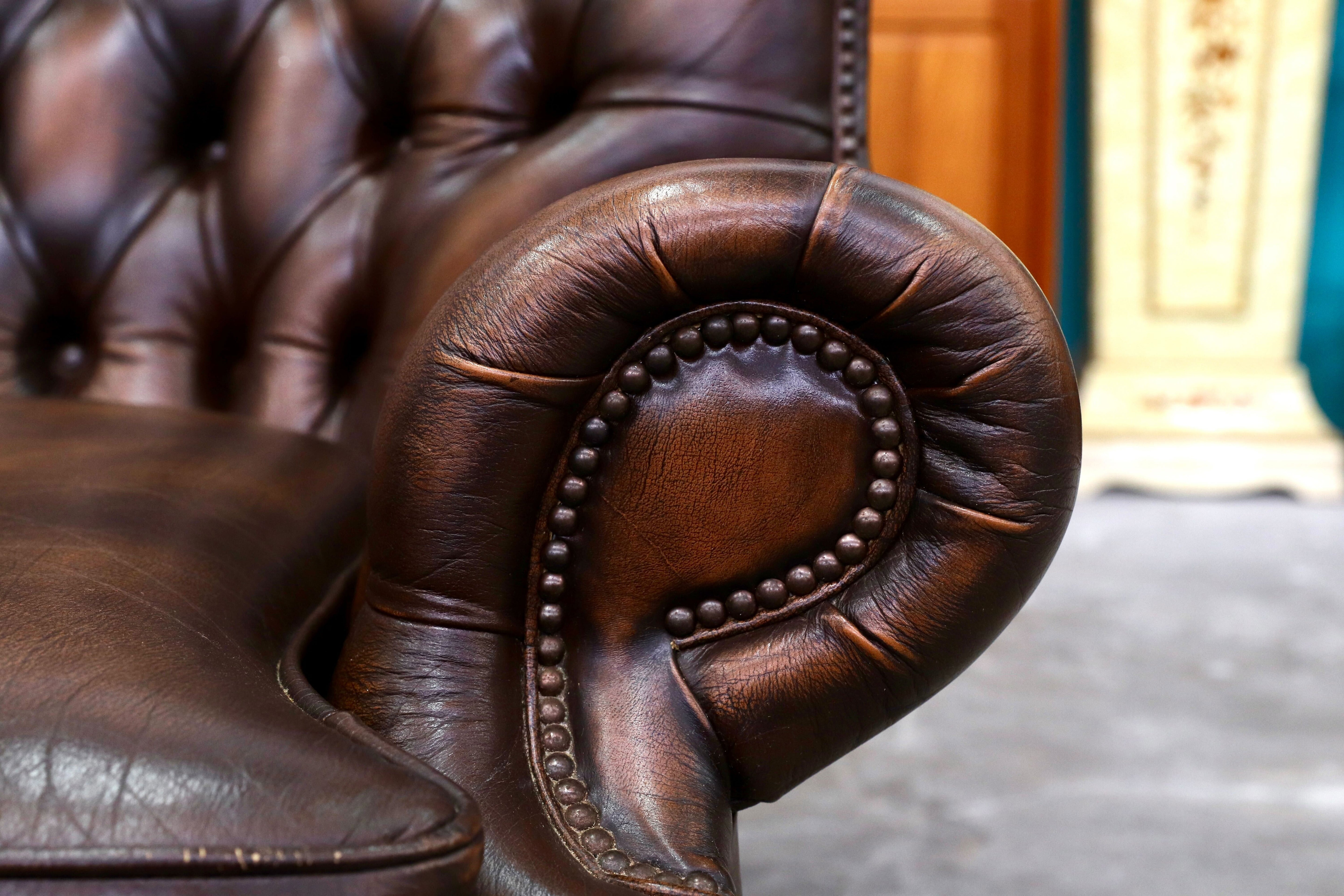 GMIK400B○centurion furniture 西洋 イギリス ヴィンテージ 1人掛けソファ シングルソファ ラウンジチェア 本革 ブラウン レザー 稀少
