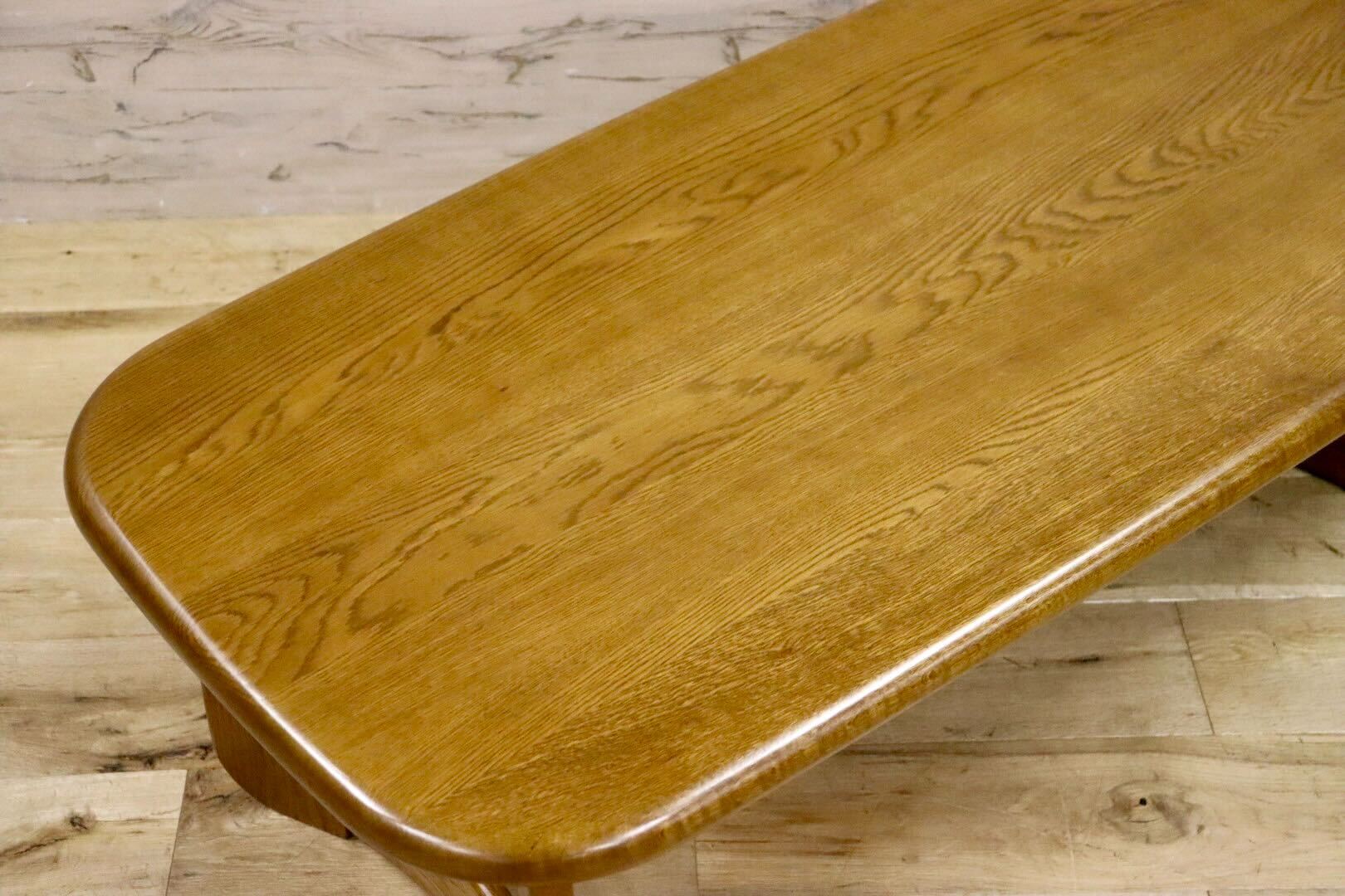 GMHH280○浜本工芸 / HAMAMOTO センターテーブル リビングテーブル ローテーブル 楢材 無垢 和モダン 定価約10.5万 美品